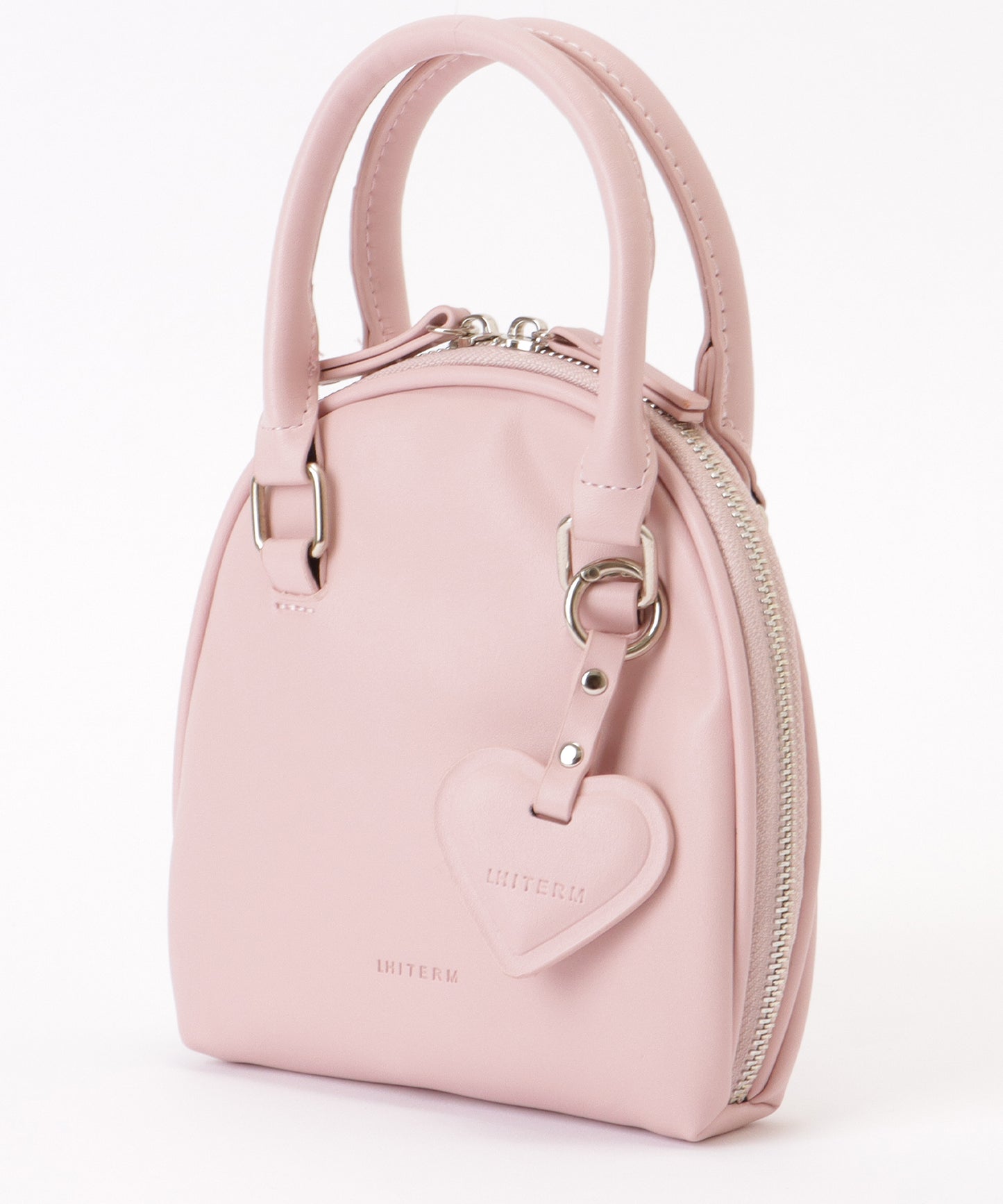 ハートチャーム付き 2WAY ミニ ラウンド ショルダーバッグ