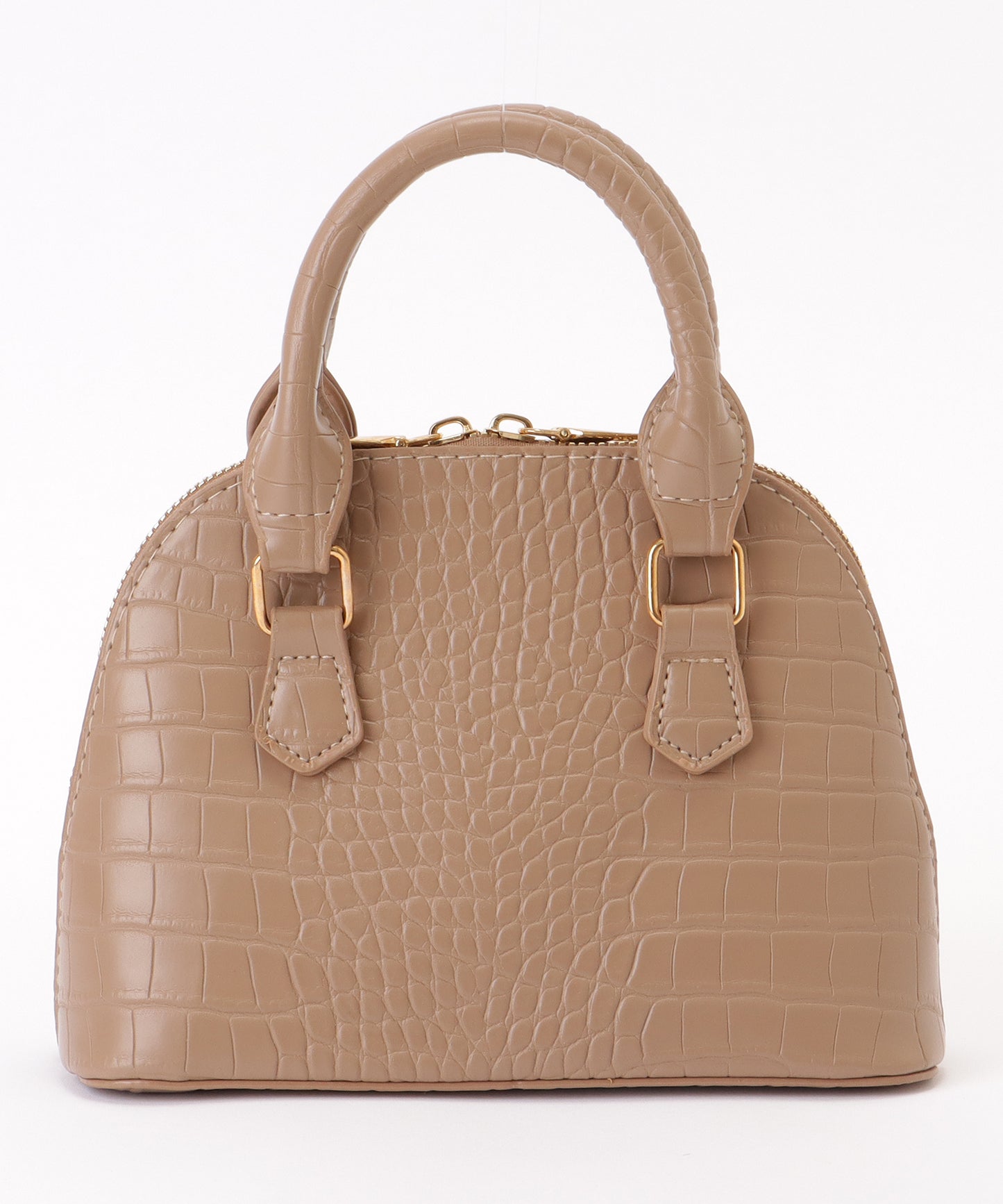 クロコ 型押し コンパクト レザー調 ショルダーバッグ