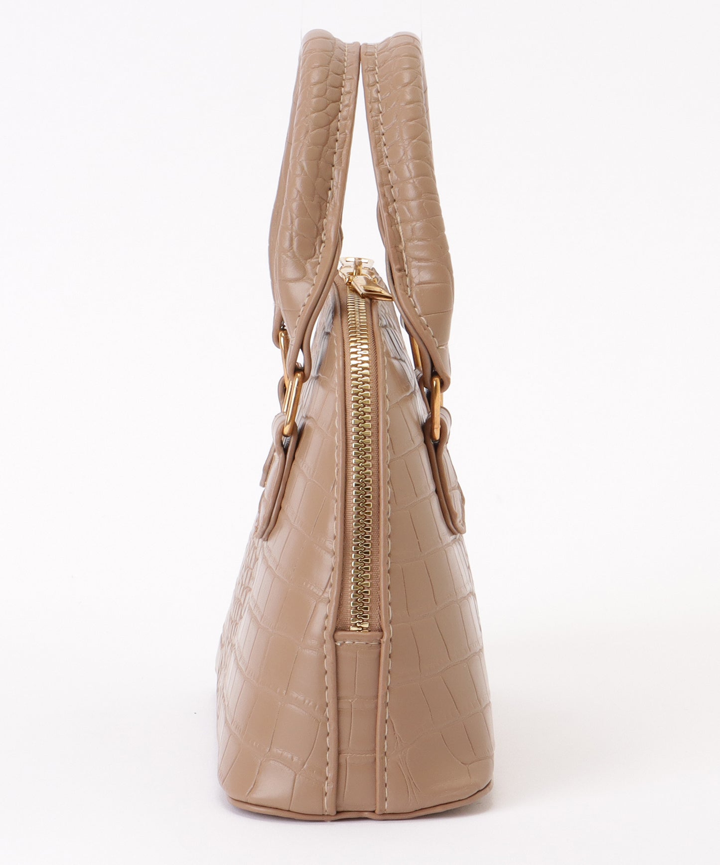 クロコ 型押し コンパクト レザー調 ショルダーバッグ