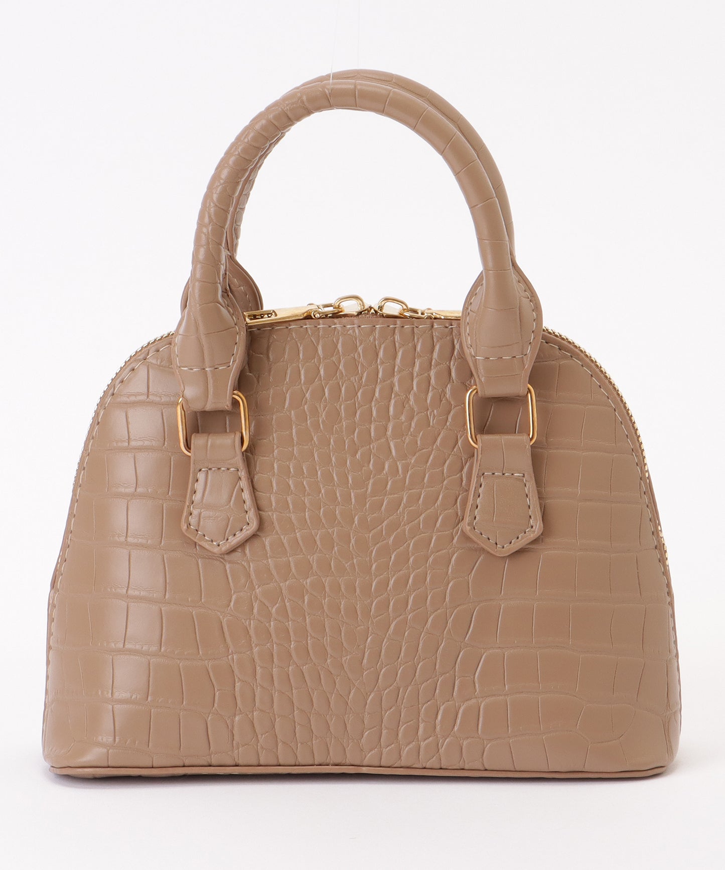 クロコ 型押し コンパクト レザー調 ショルダーバッグ