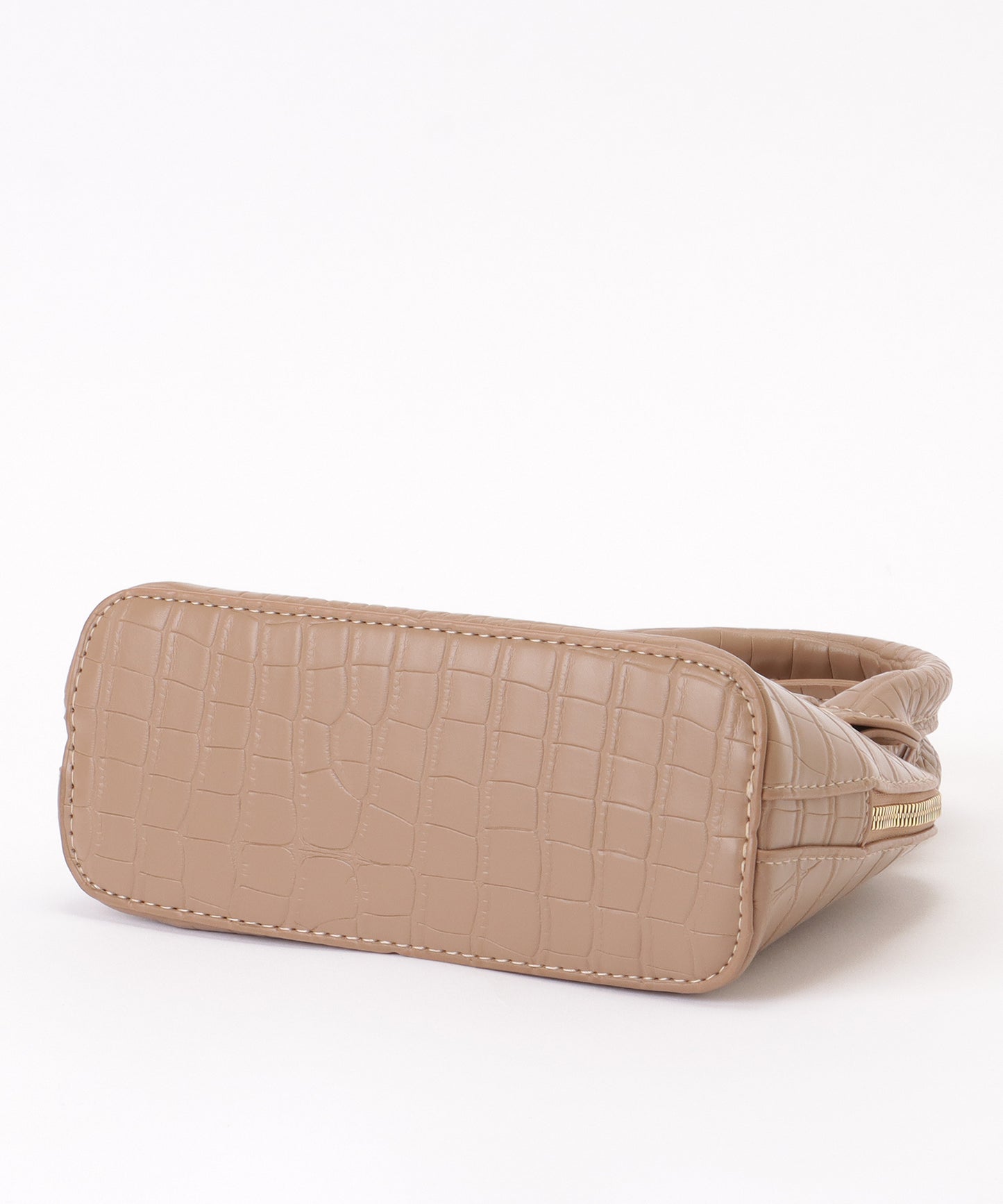 クロコ 型押し コンパクト レザー調 ショルダーバッグ