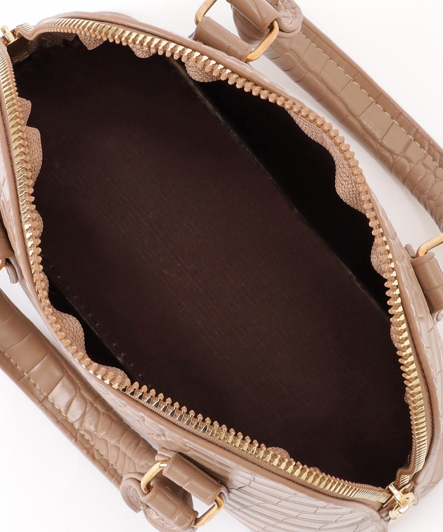 クロコ 型押し コンパクト レザー調 ショルダーバッグ