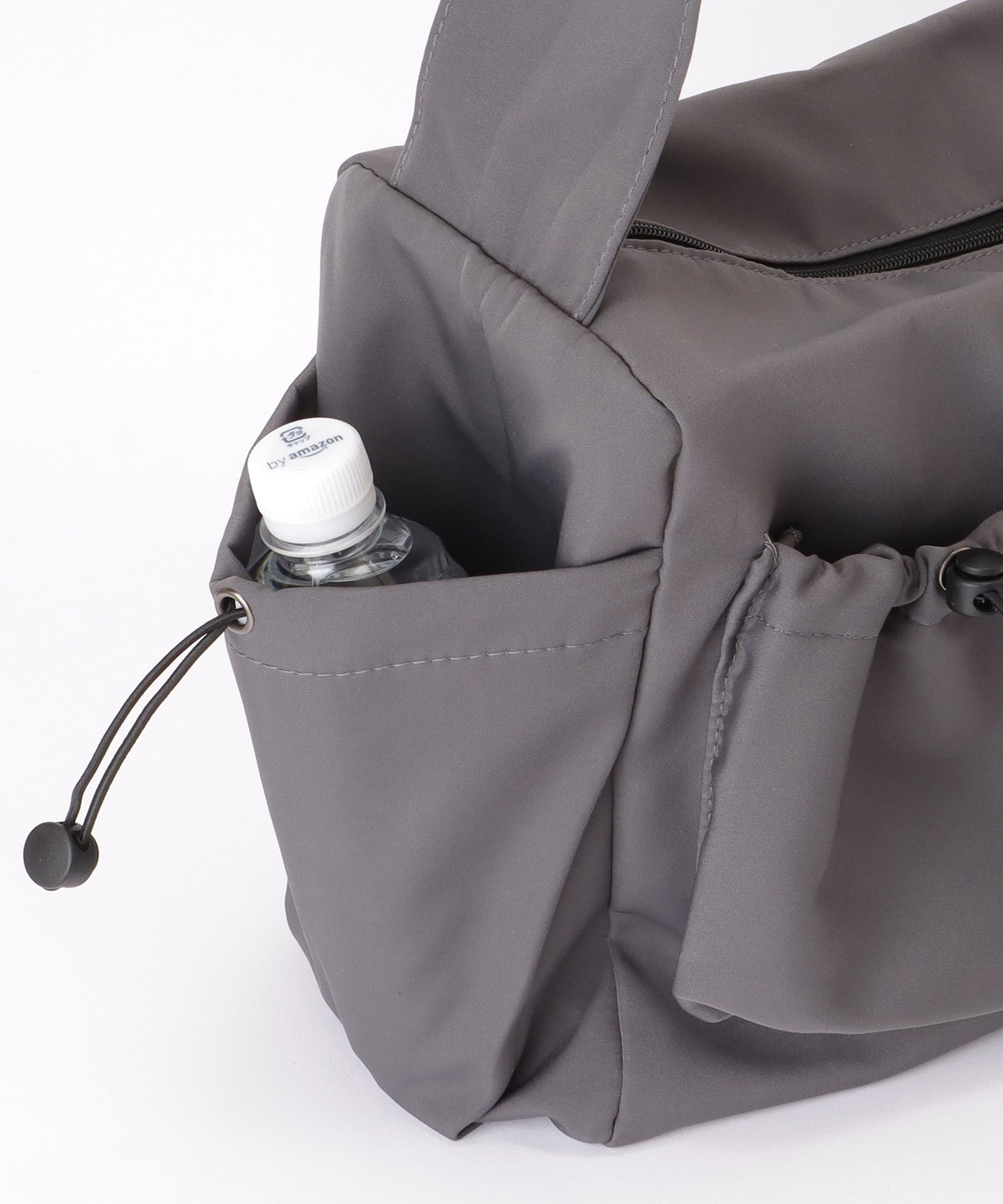 ソリッドカラー ドローコード付き 多ポケット ショルダーバッグ