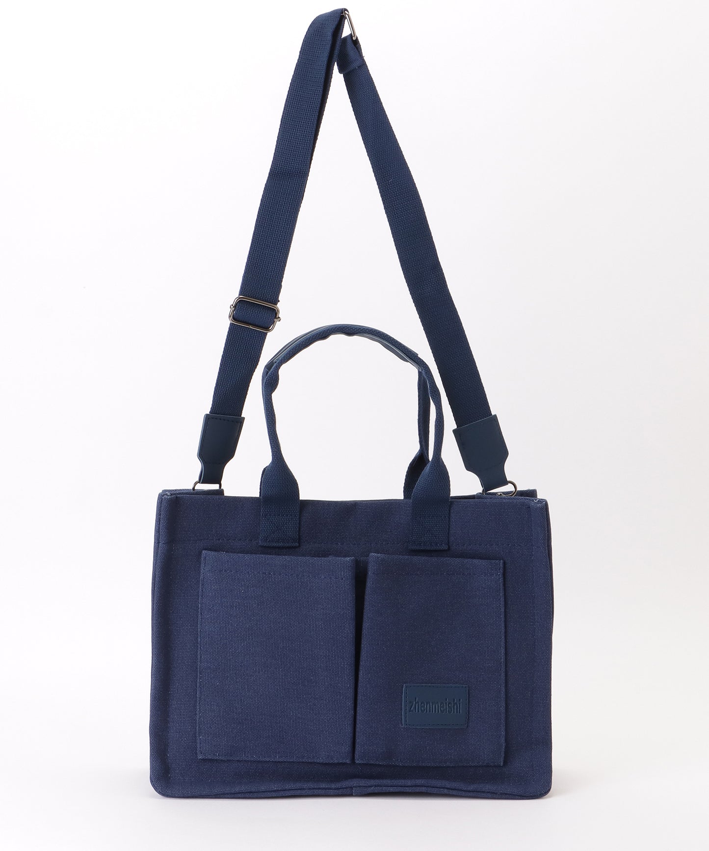 2WAY スクエア 大容量 キャンバス ショルダーバッグ