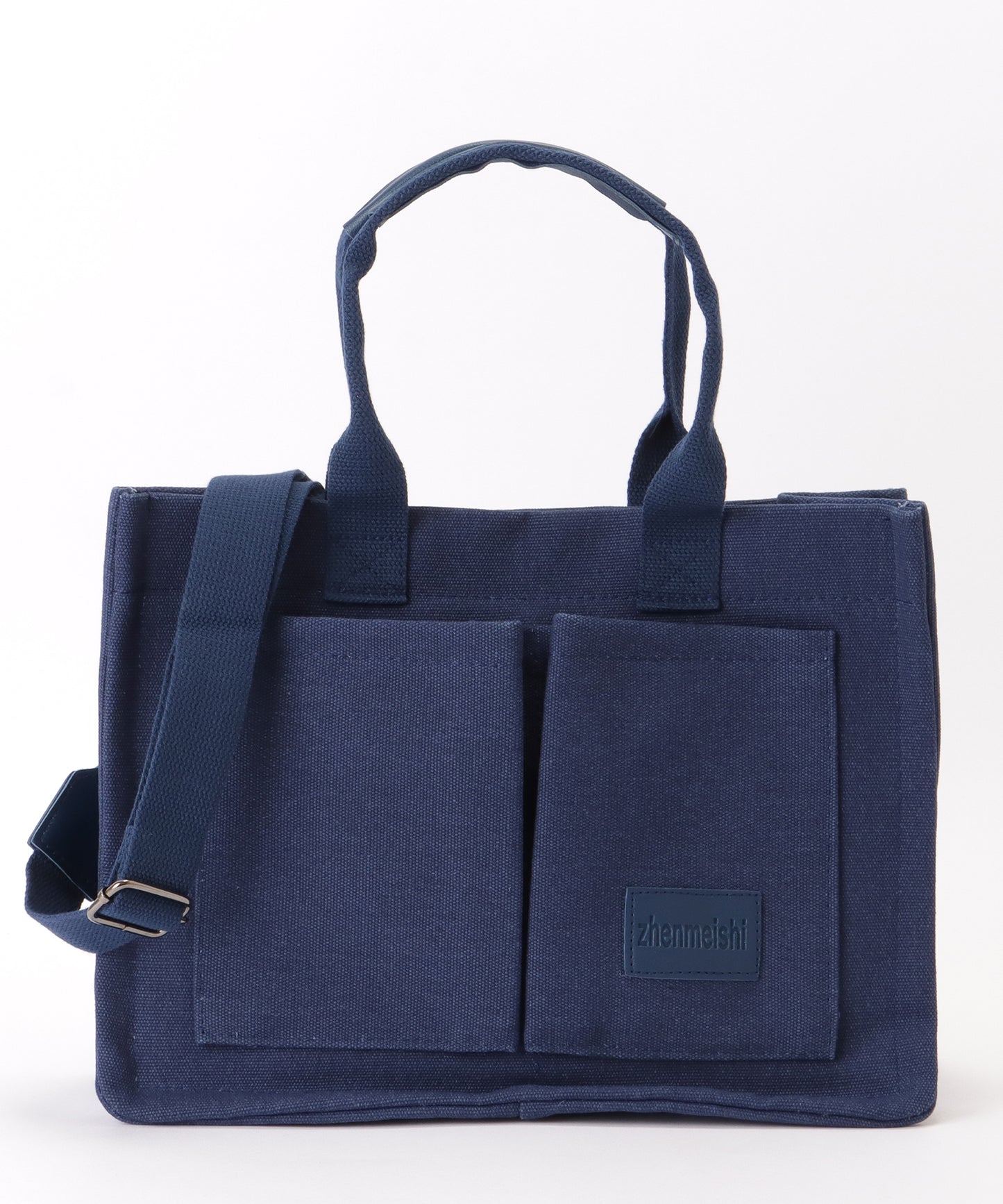 2WAY スクエア 大容量 キャンバス ショルダーバッグ