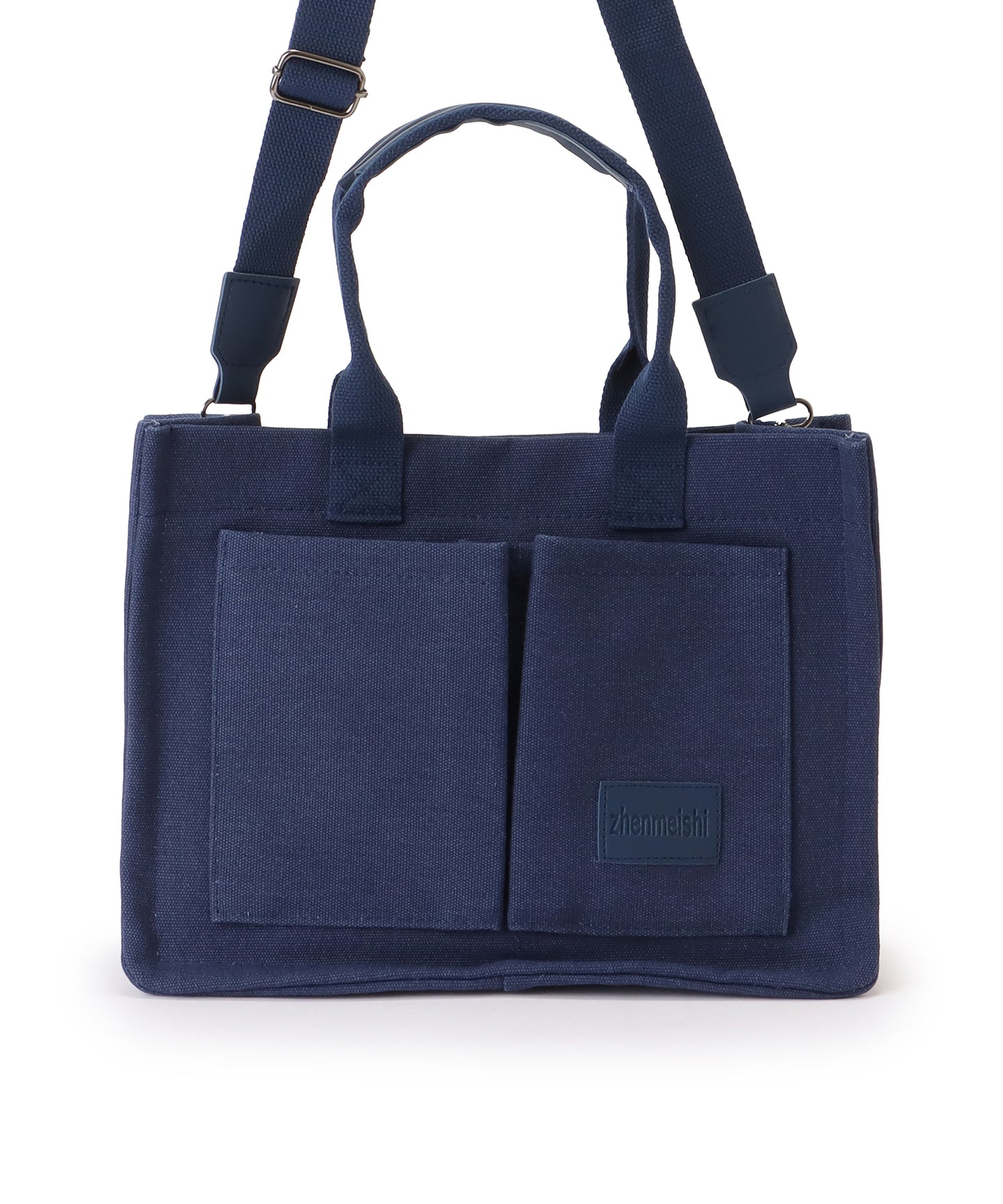 2WAY スクエア 大容量 キャンバス ショルダーバッグ