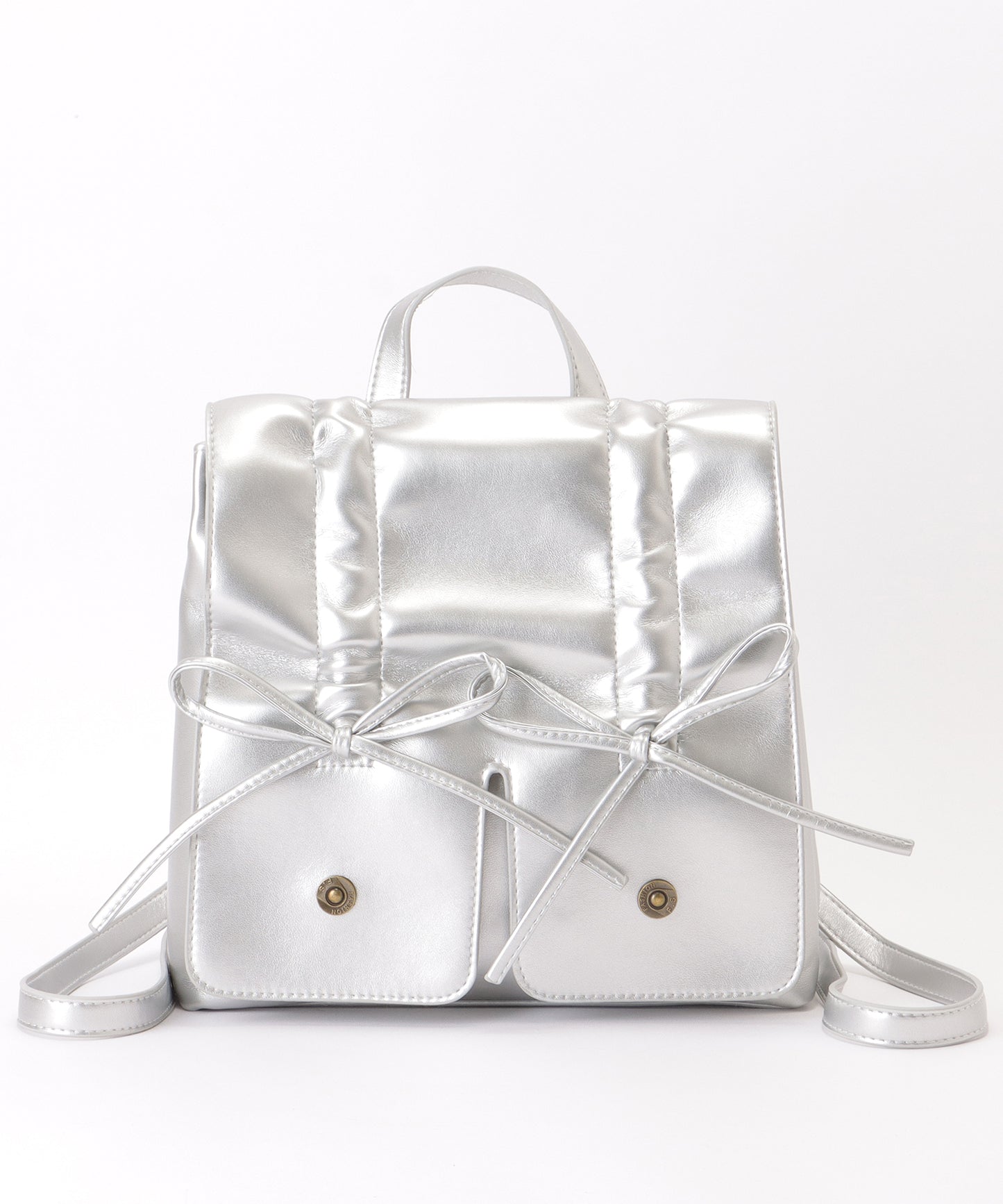 リボン ギャザー スクエア リュックサック