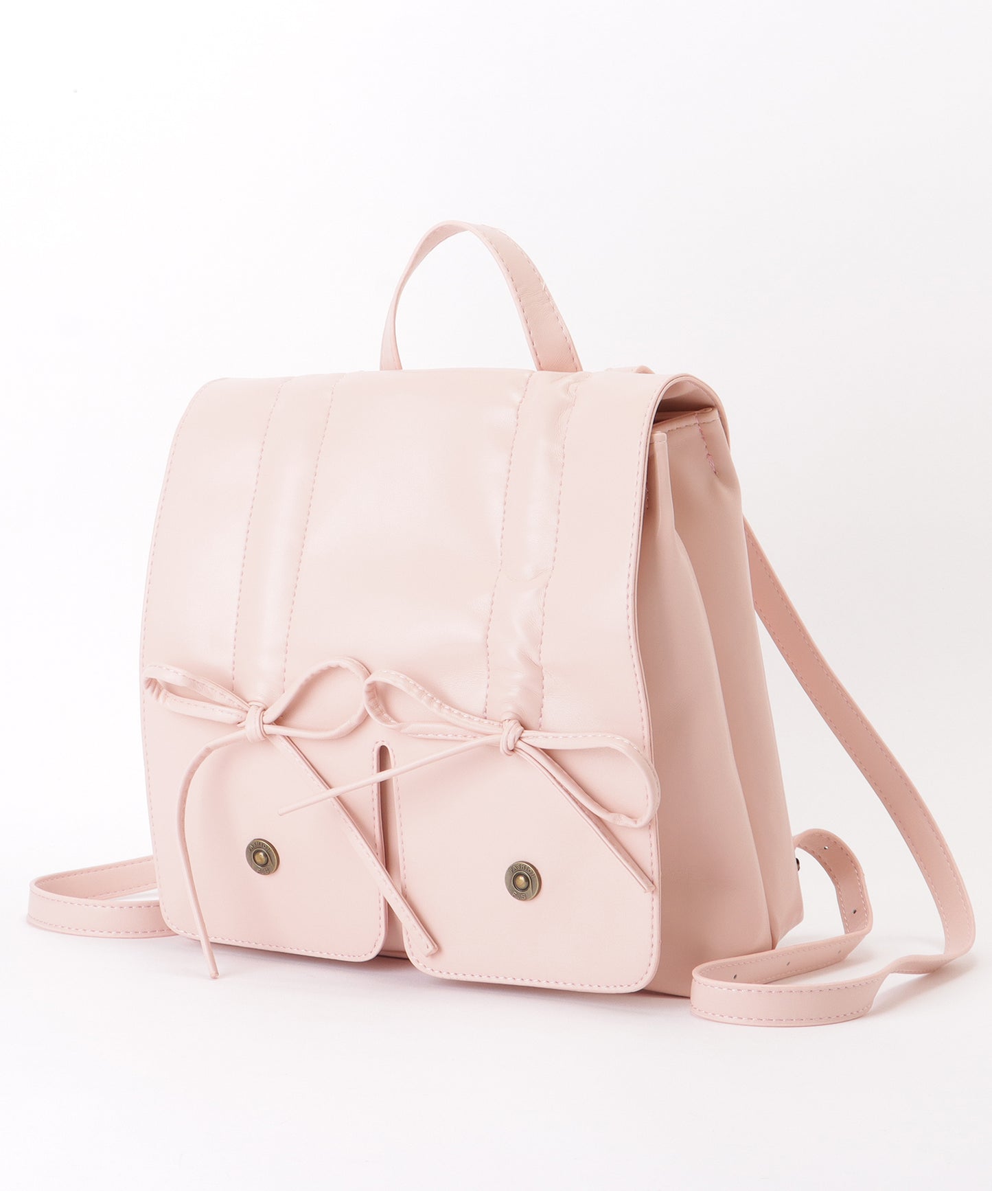 リボン ギャザー スクエア リュックサック