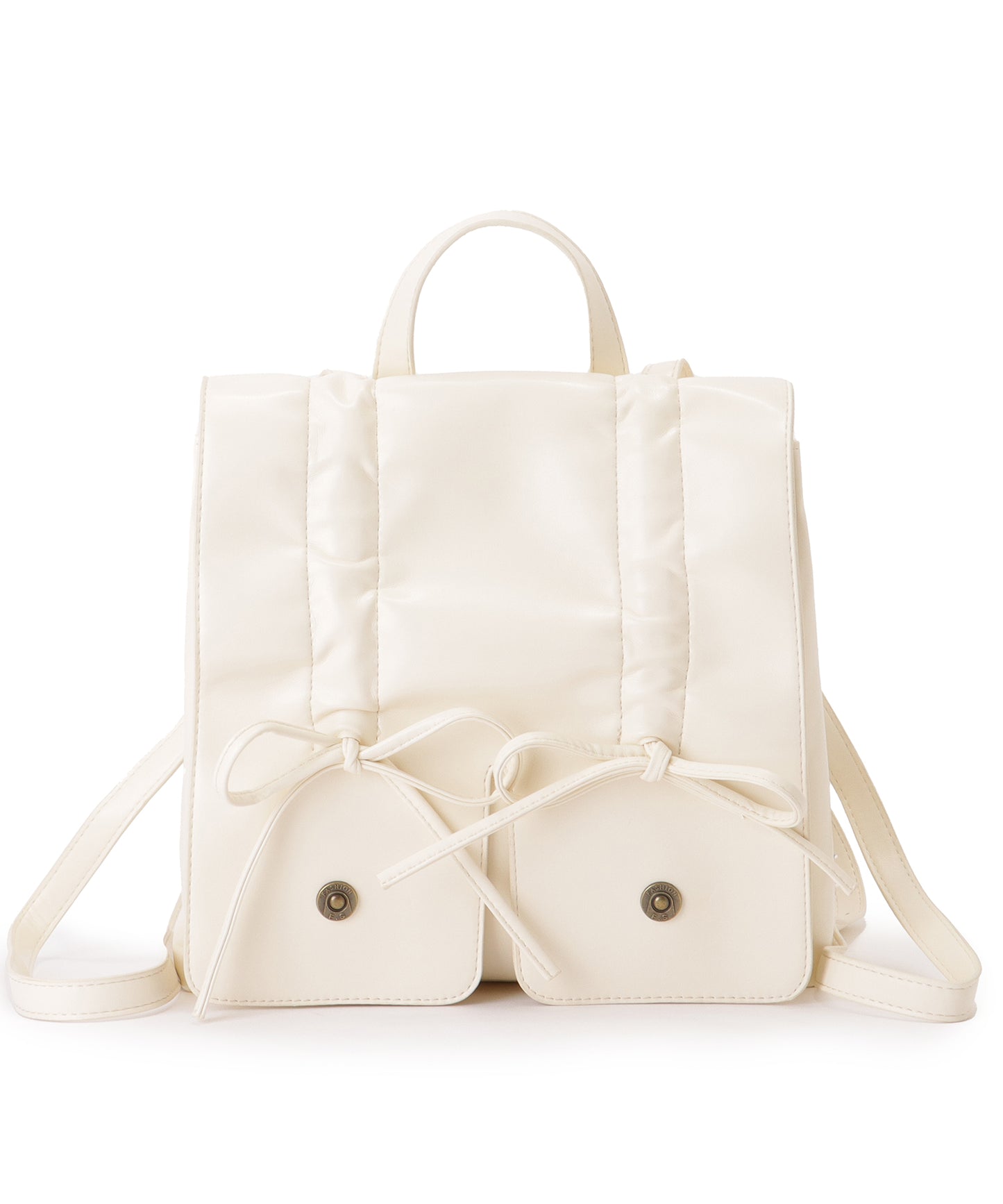 リボン ギャザー スクエア リュックサック