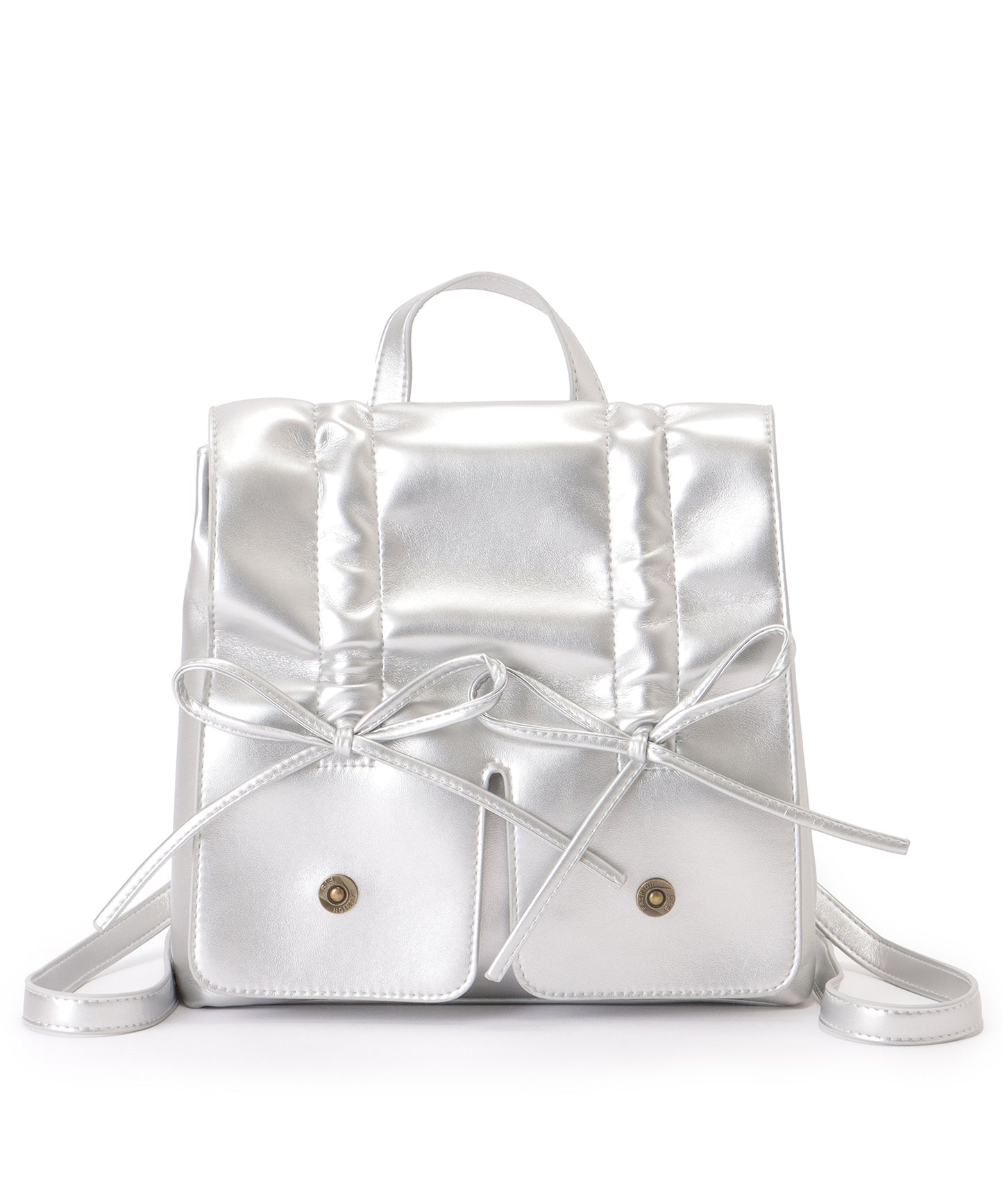 リボン ギャザー スクエア リュックサック