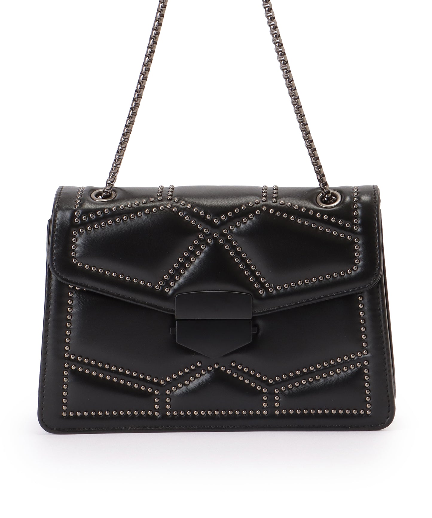 スタッズ スクエア チェーン ショルダーバッグ