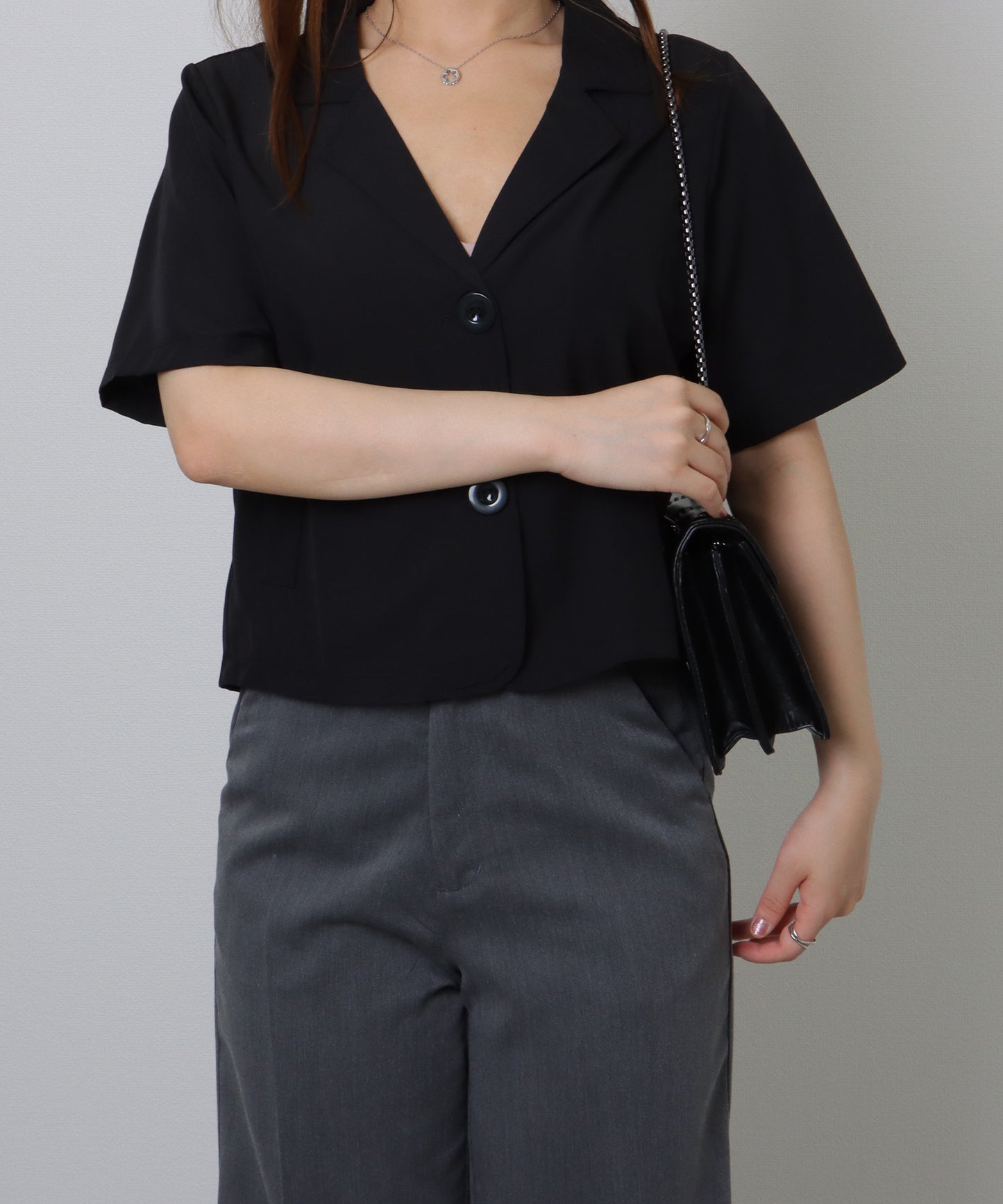 スタッズ スクエア チェーン ショルダーバッグ