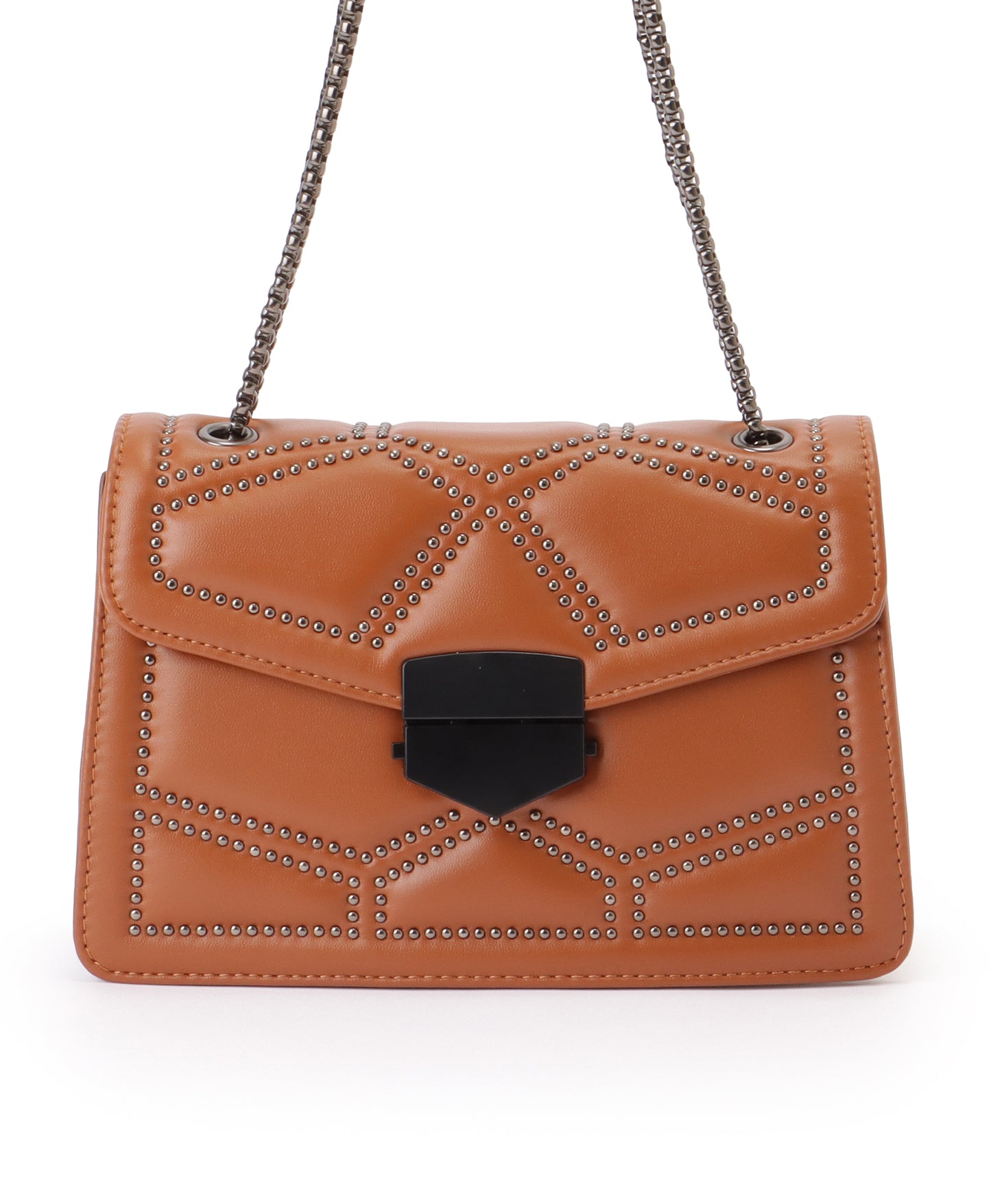 スタッズ スクエア チェーン ショルダーバッグ