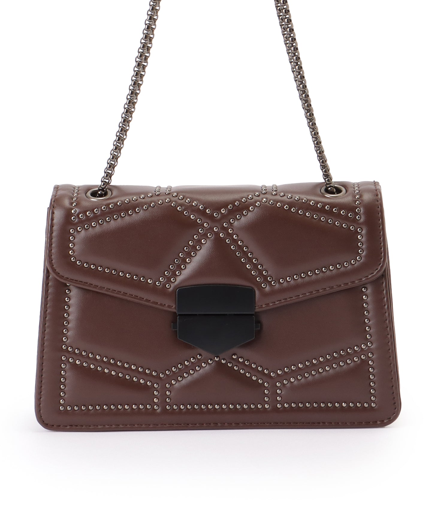 スタッズ スクエア チェーン ショルダーバッグ