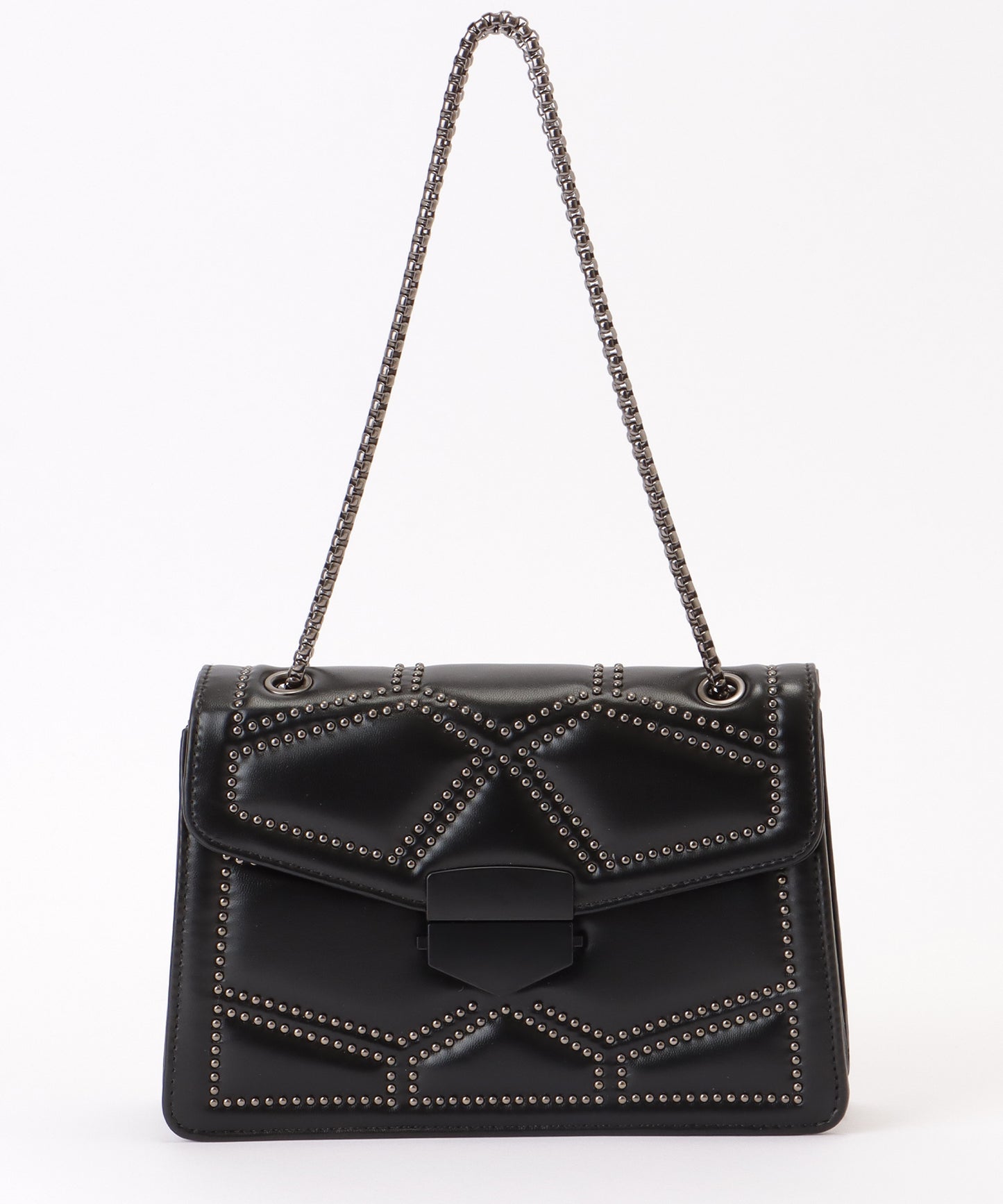 スタッズ スクエア チェーン ショルダーバッグ