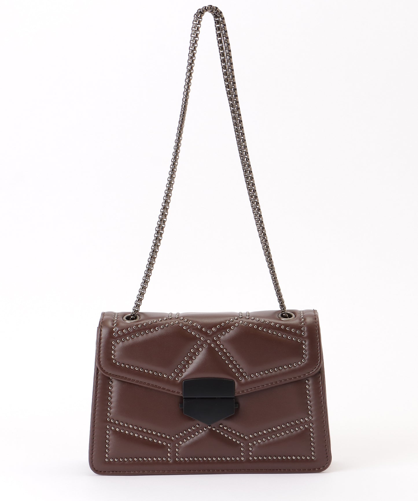 スタッズ スクエア チェーン ショルダーバッグ