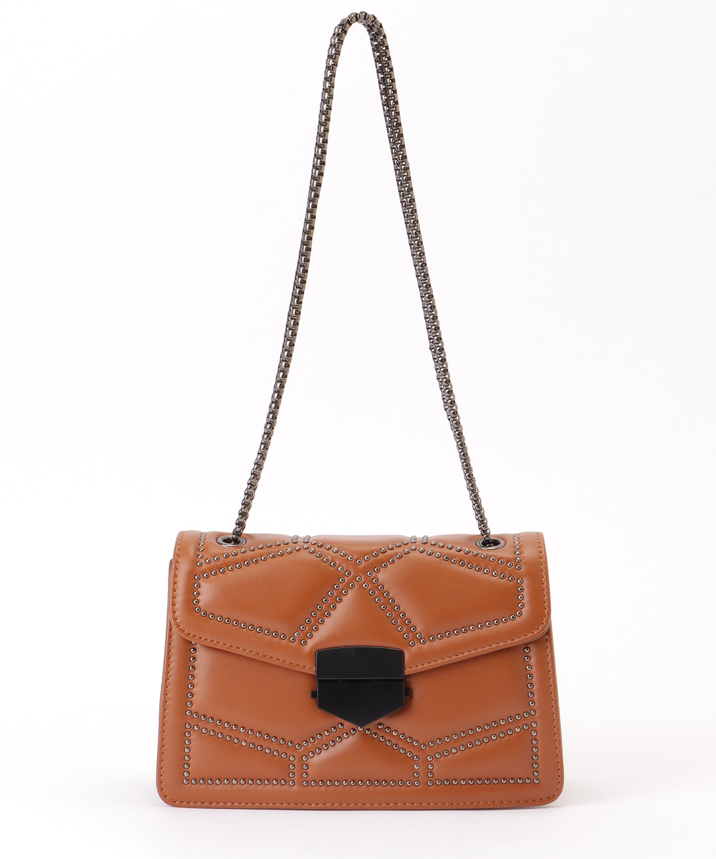 スタッズ スクエア チェーン ショルダーバッグ