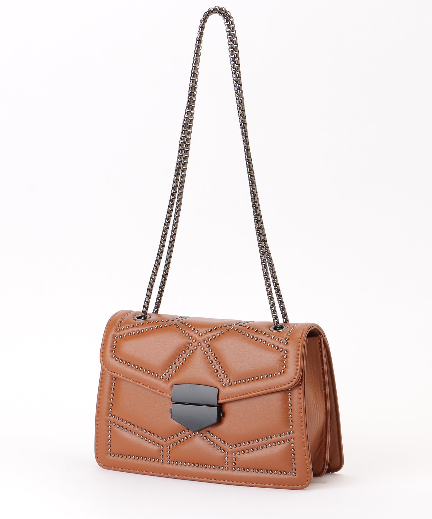 スタッズ スクエア チェーン ショルダーバッグ