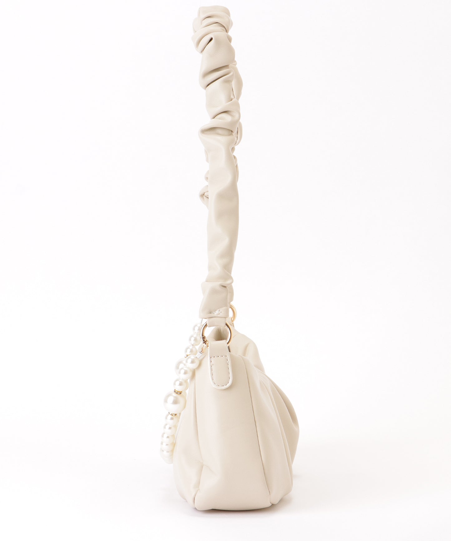 パールチェーン付き 2WAY ギャザー ショルダーバッグ