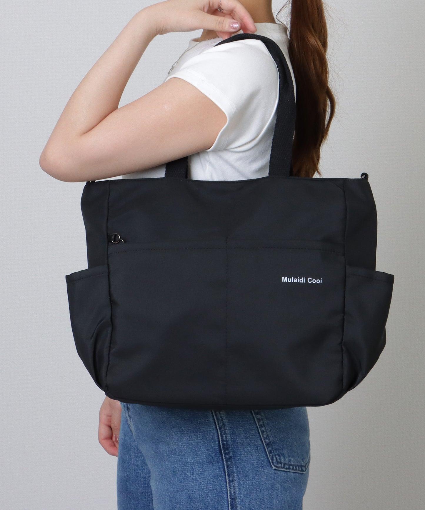 ソリッドカラー 多ポケット 2WAY ビッグ ショルダーバッグ