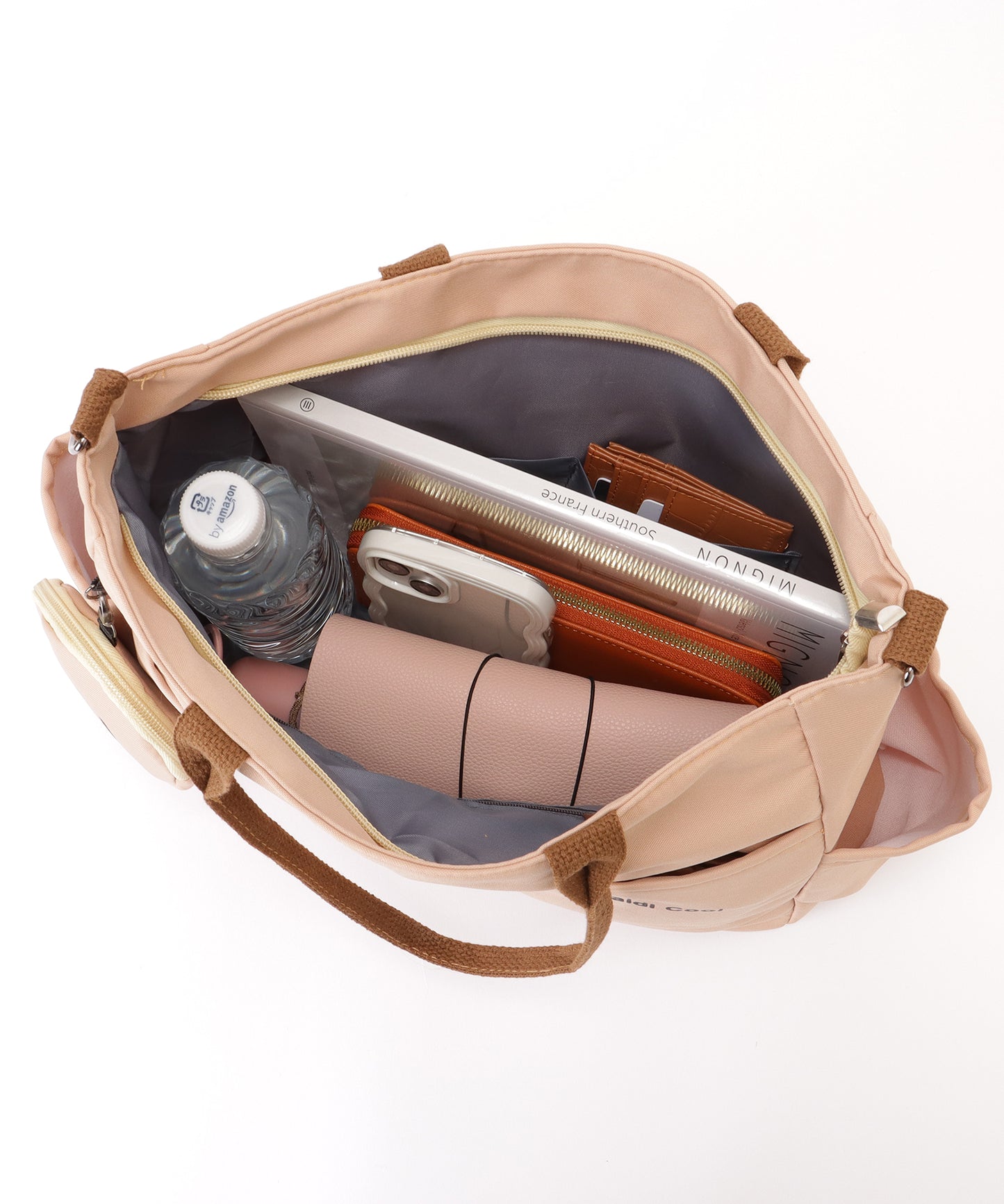 ソリッドカラー 多ポケット 2WAY ビッグ ショルダーバッグ