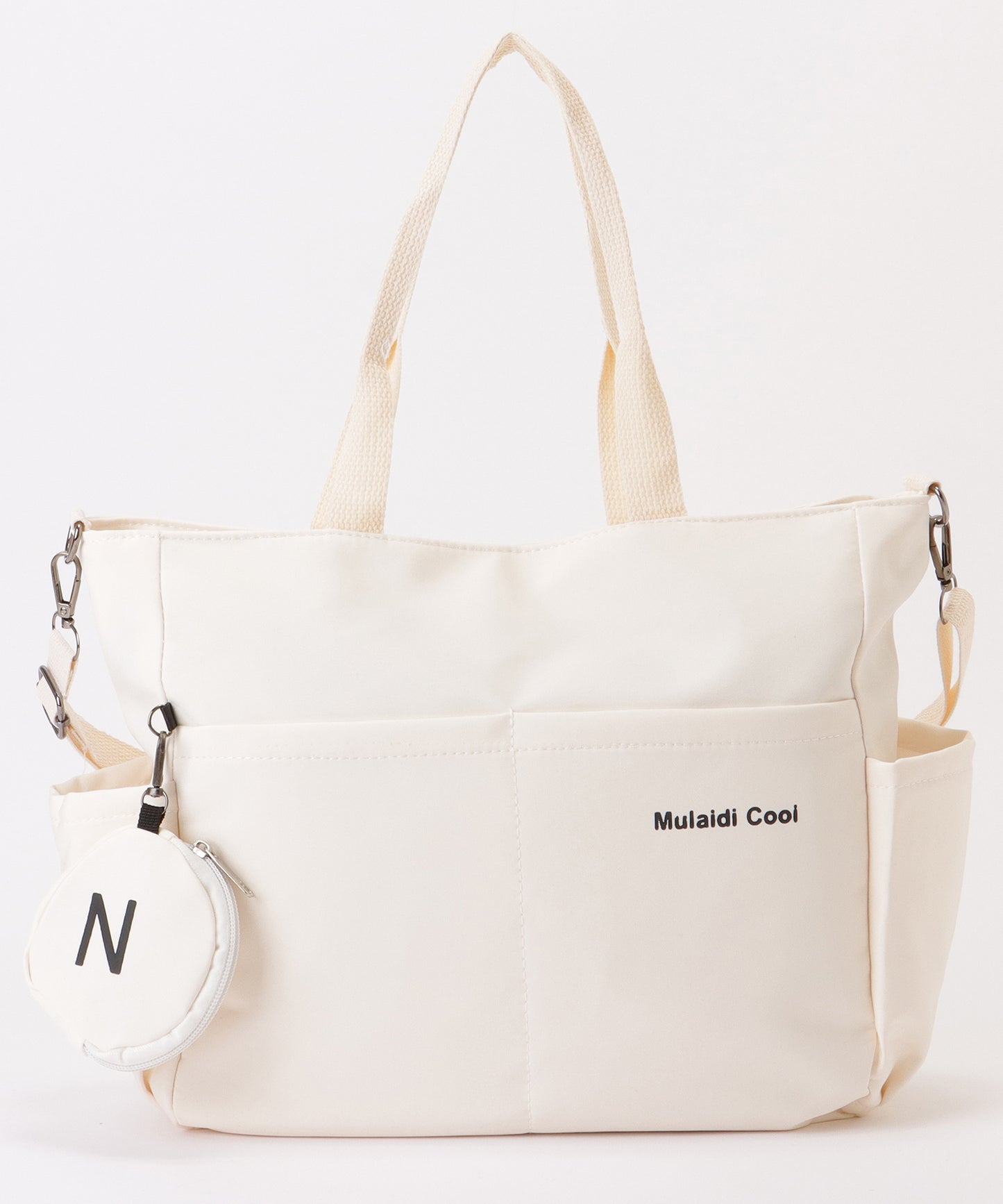 ソリッドカラー 多ポケット 2WAY ビッグ ショルダーバッグ