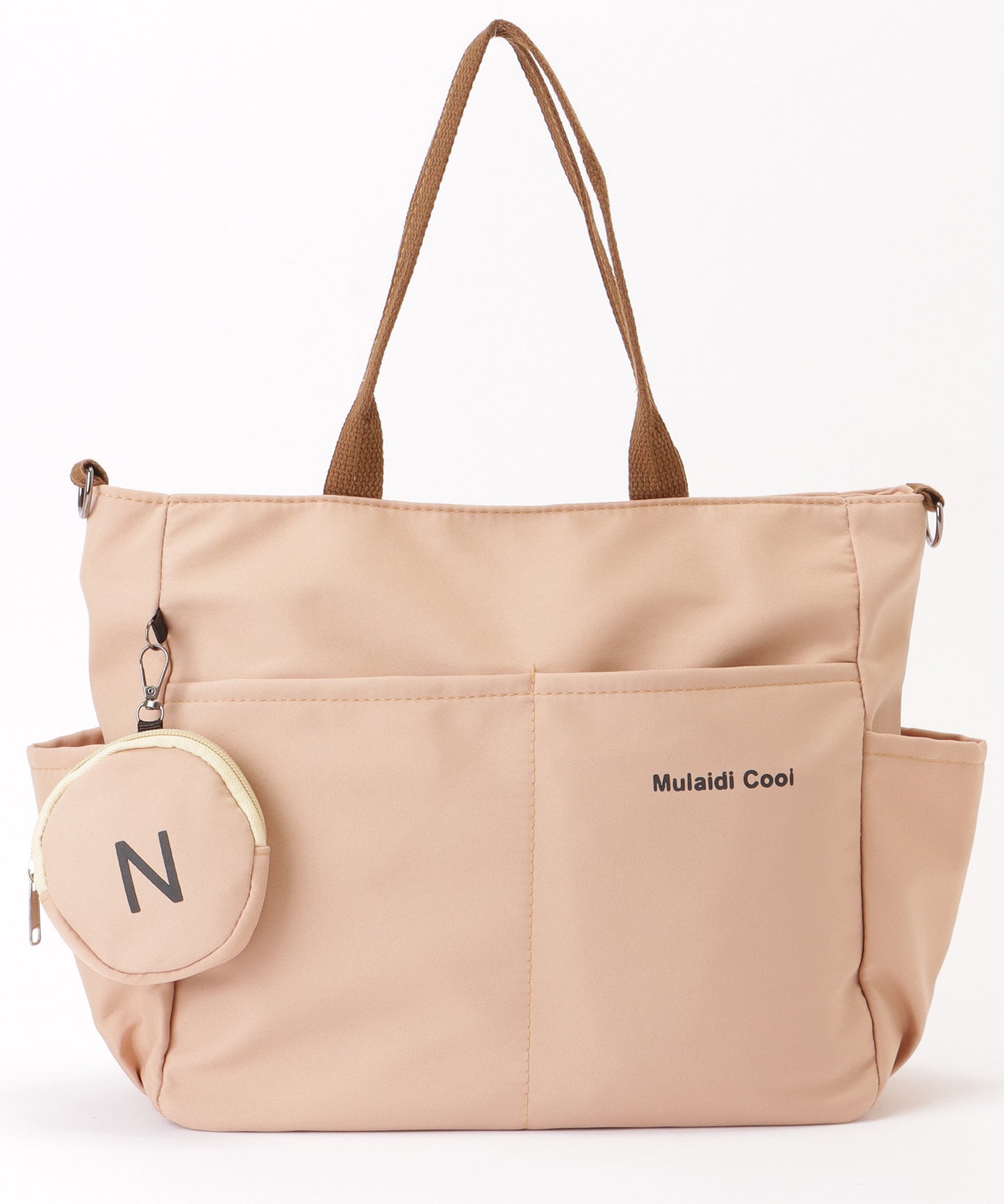 ソリッドカラー 多ポケット 2WAY ビッグ ショルダーバッグ