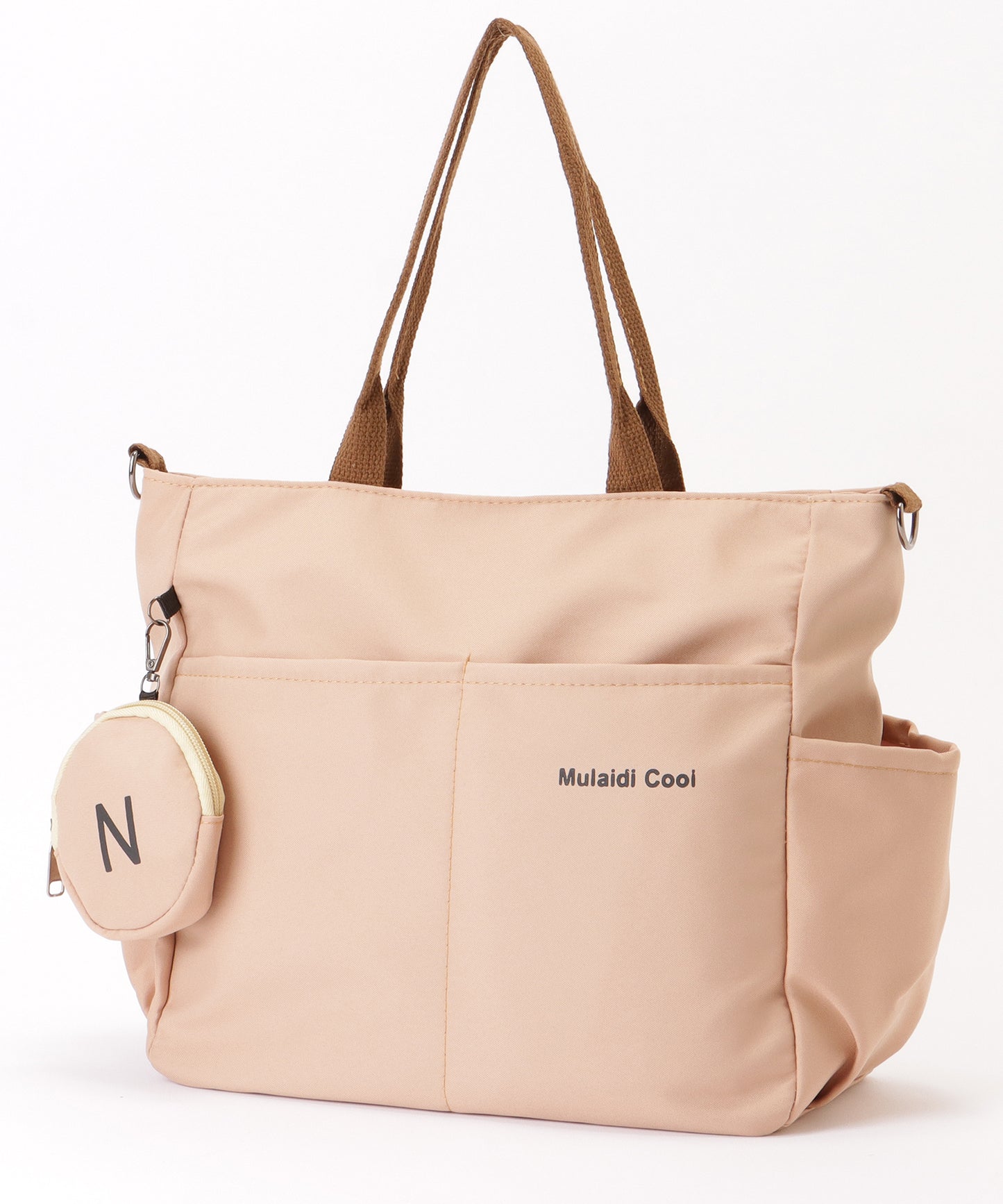 ソリッドカラー 多ポケット 2WAY ビッグ ショルダーバッグ