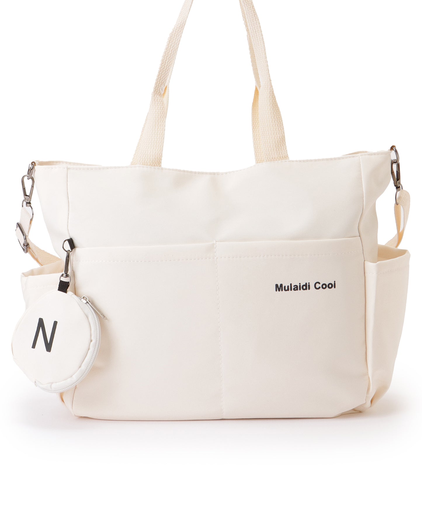 ソリッドカラー 多ポケット 2WAY ビッグ ショルダーバッグ