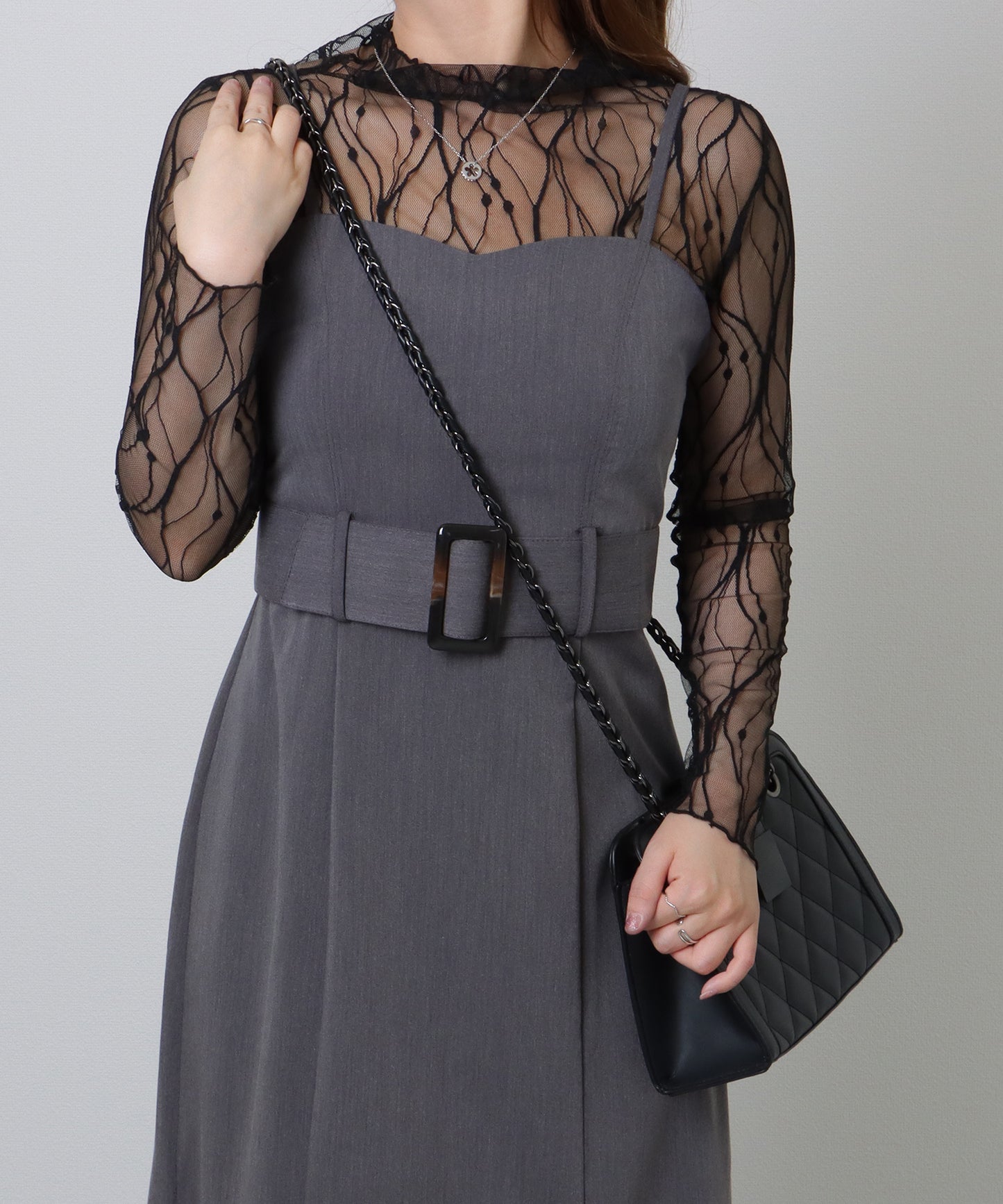 キルティング スクエア 2WAY チェーン ショルダーバッグ