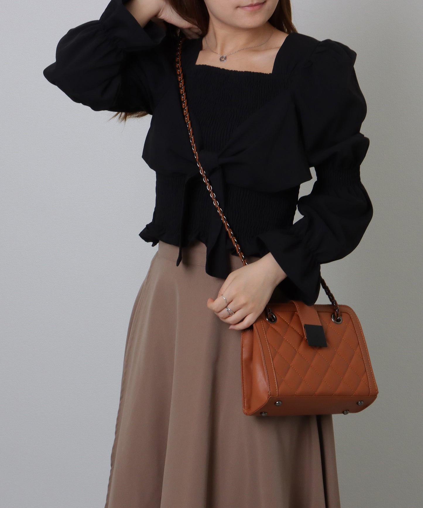 キルティング スクエア 2WAY チェーン ショルダーバッグ