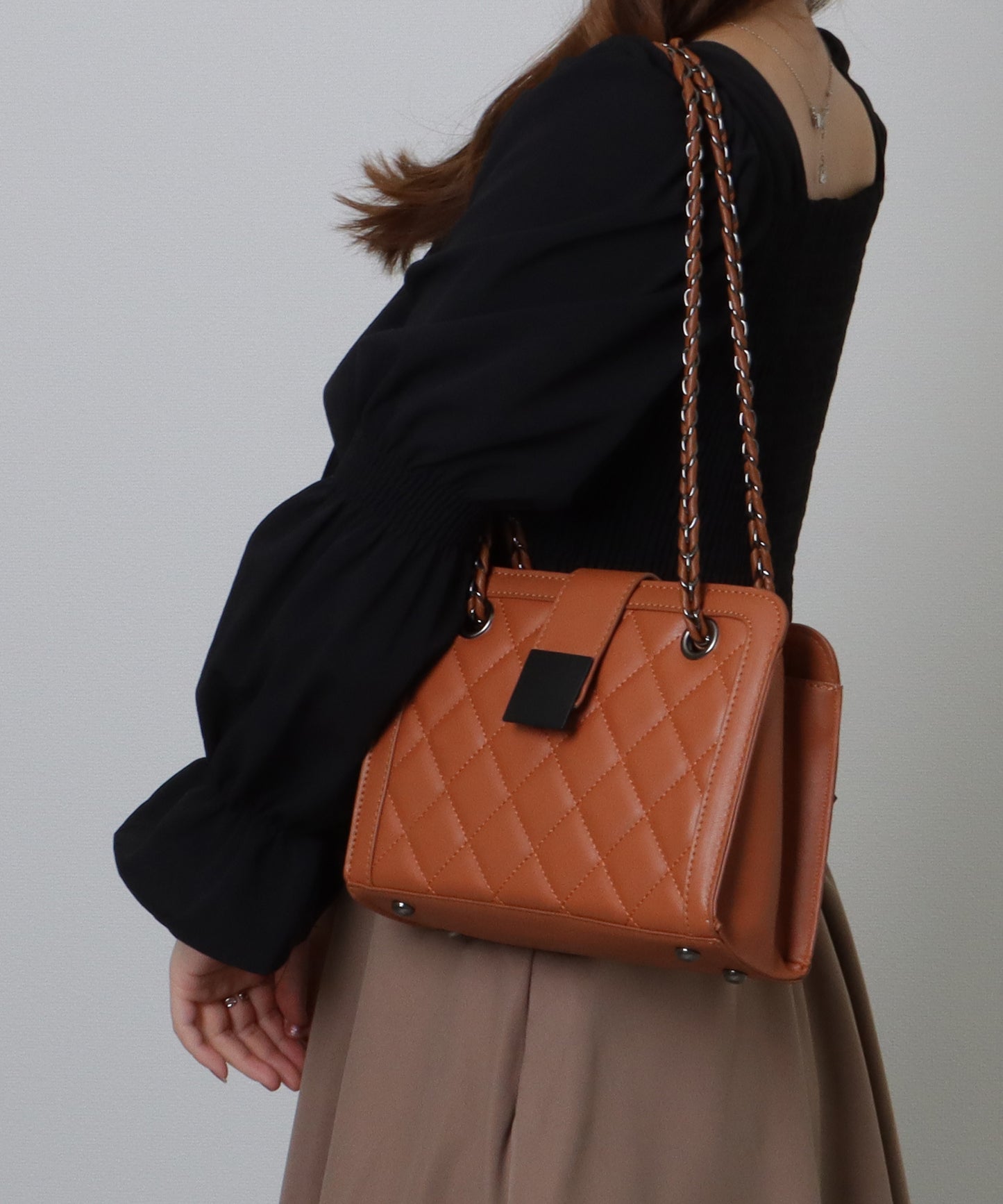 キルティング スクエア 2WAY チェーン ショルダーバッグ