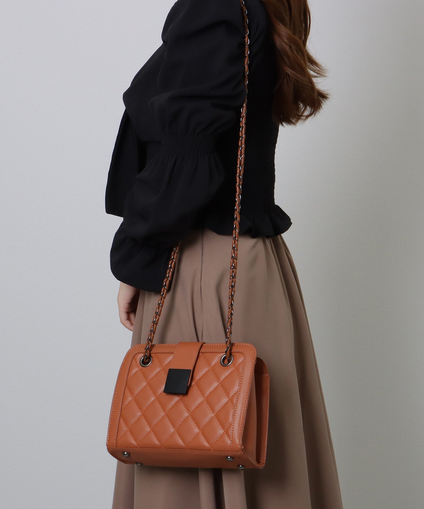 キルティング スクエア 2WAY チェーン ショルダーバッグ