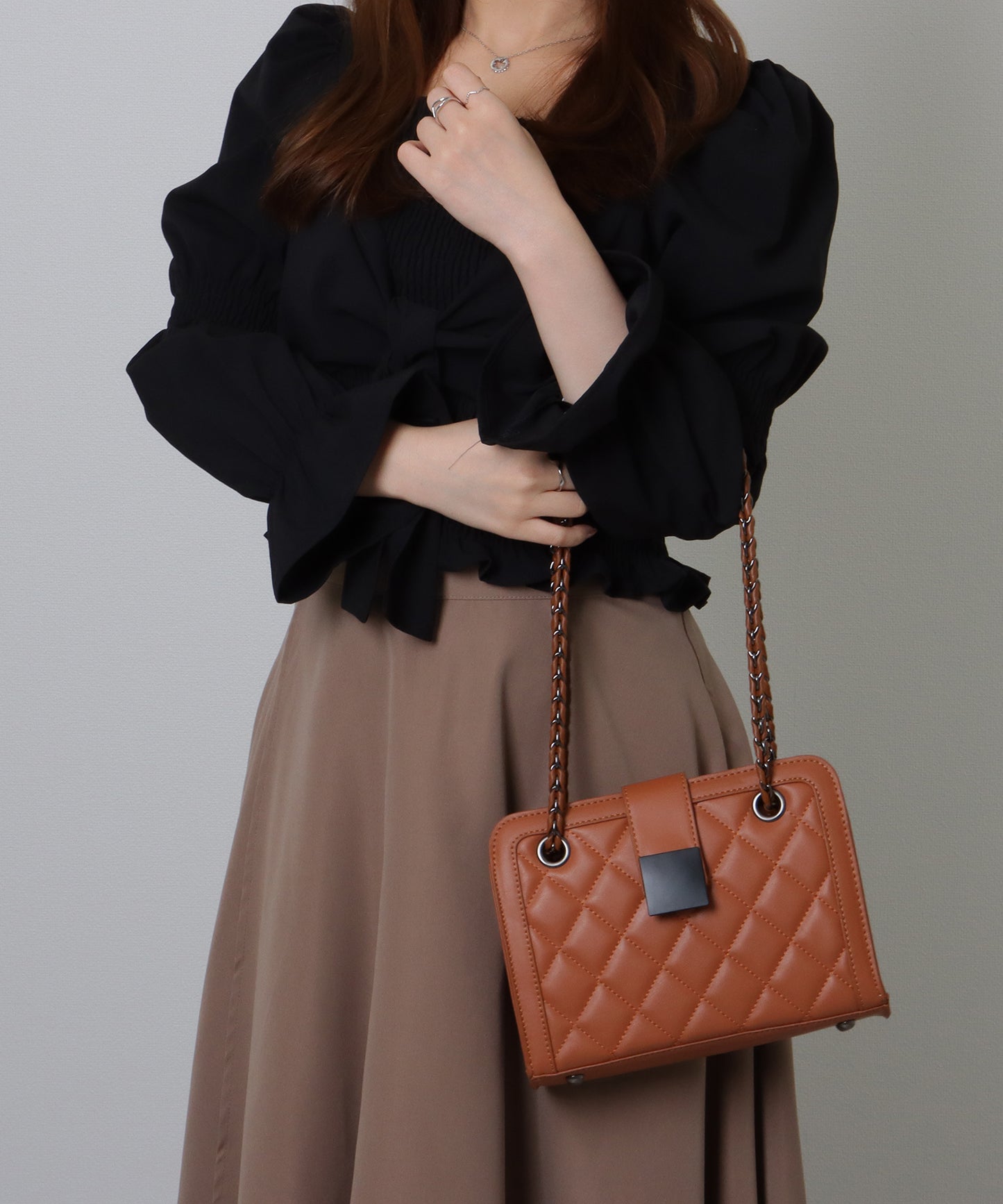 キルティング スクエア 2WAY チェーン ショルダーバッグ