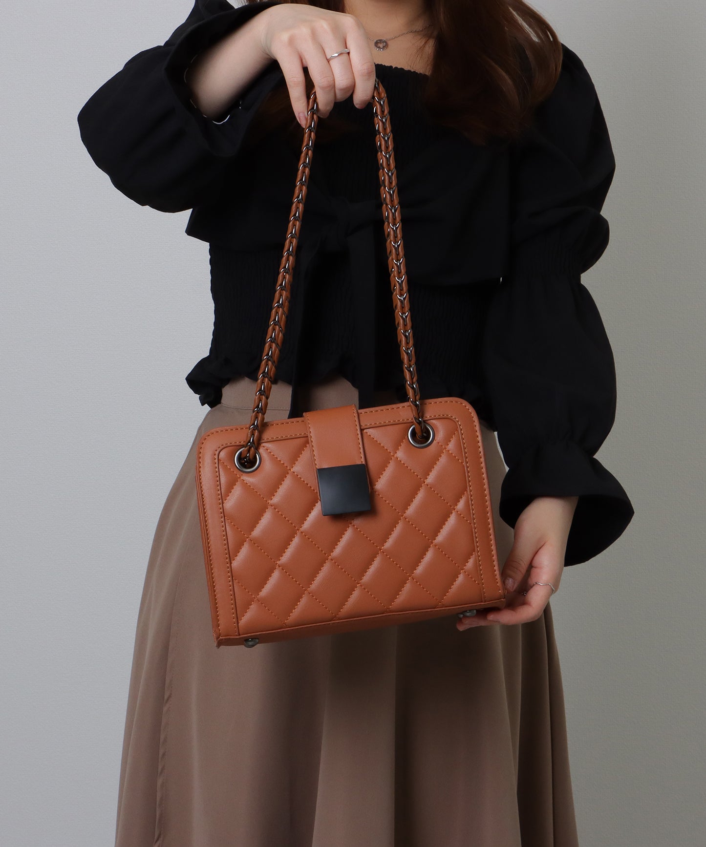 キルティング スクエア 2WAY チェーン ショルダーバッグ
