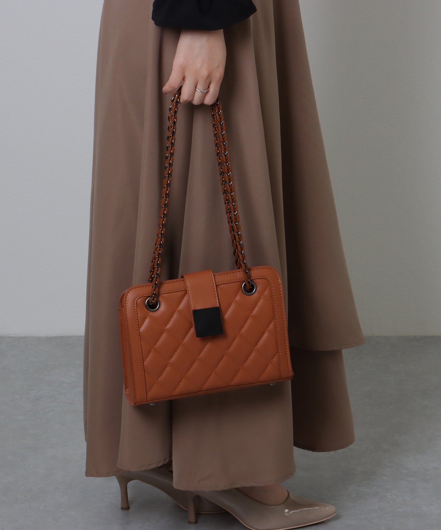 キルティング スクエア 2WAY チェーン ショルダーバッグ