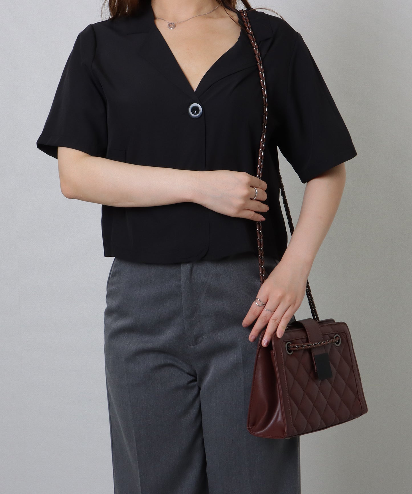 キルティング スクエア 2WAY チェーン ショルダーバッグ