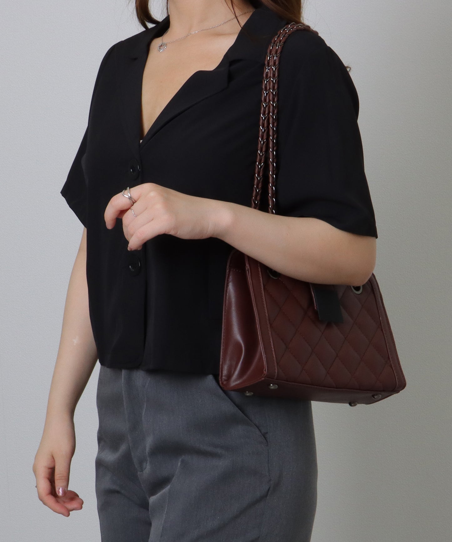 キルティング スクエア 2WAY チェーン ショルダーバッグ