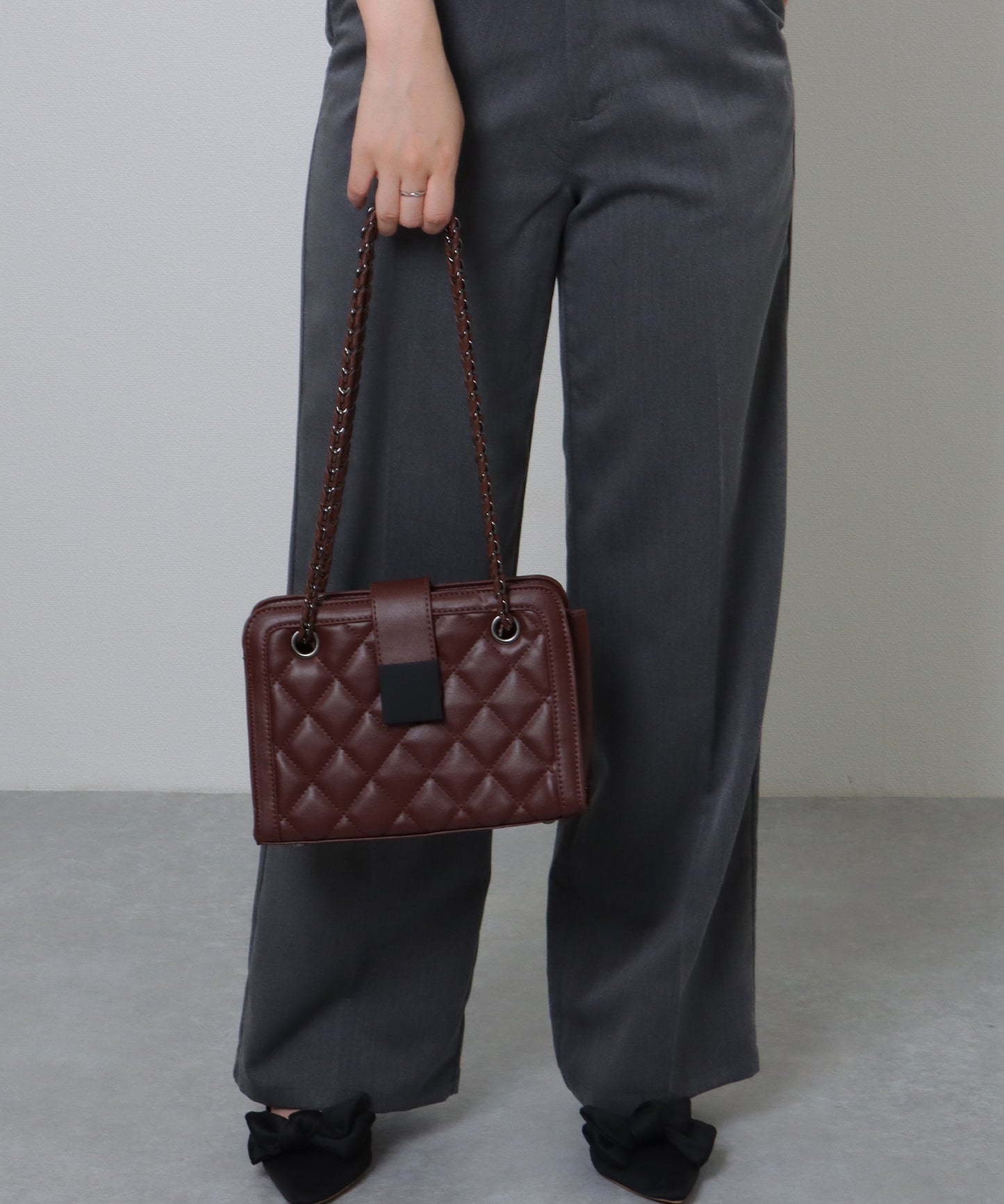 キルティング スクエア 2WAY チェーン ショルダーバッグ