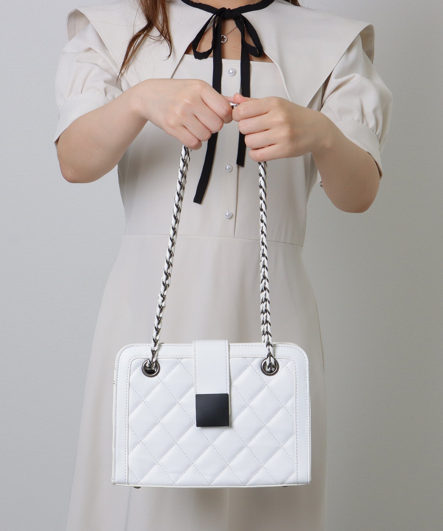 キルティング スクエア 2WAY チェーン ショルダーバッグ