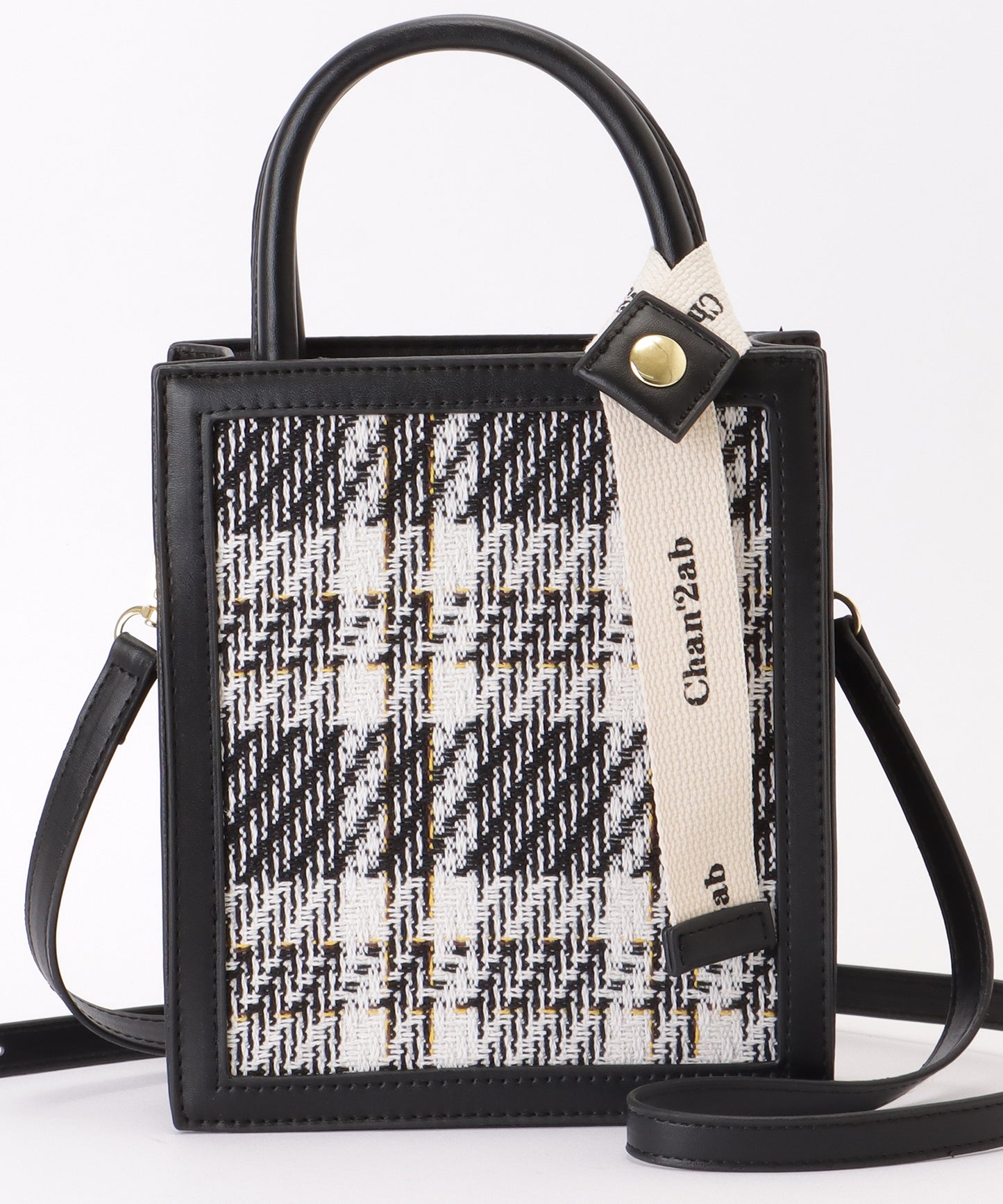 チェック柄 2WAY スクエア コンパクト ショルダーバッグ