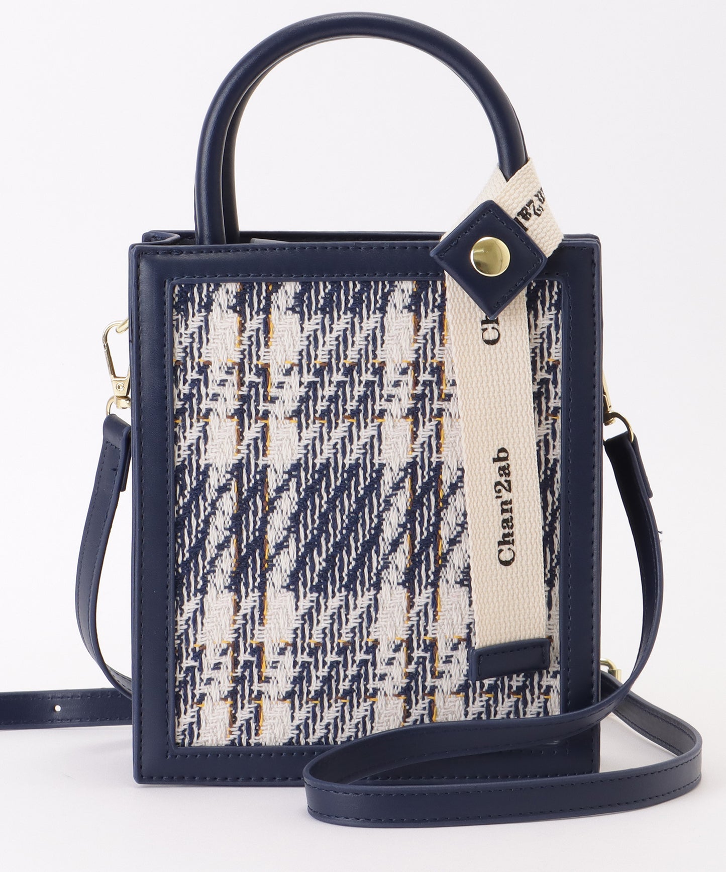 チェック柄 2WAY スクエア コンパクト ショルダーバッグ