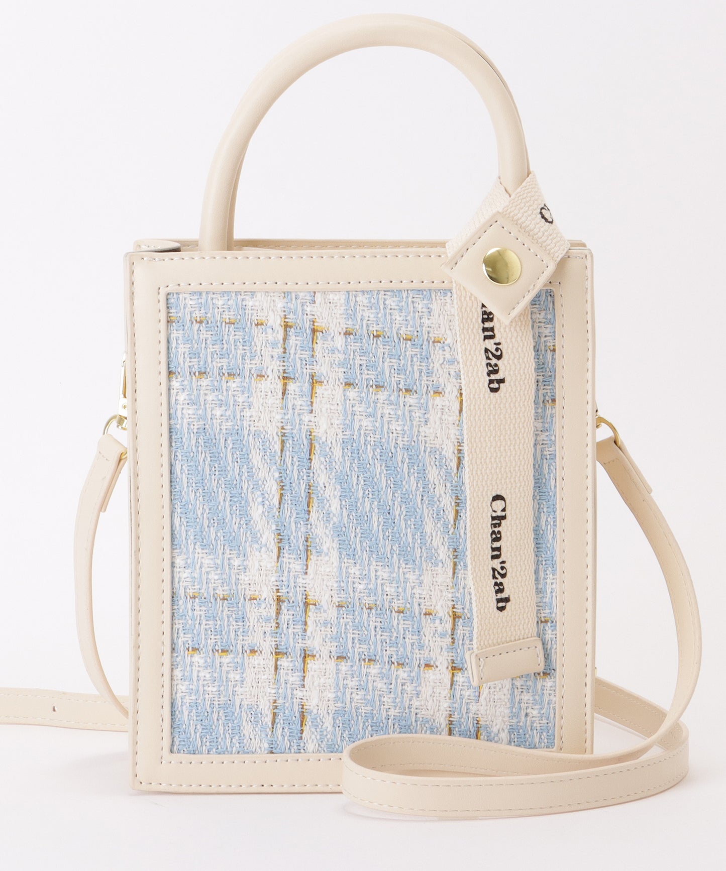 チェック柄 2WAY スクエア コンパクト ショルダーバッグ