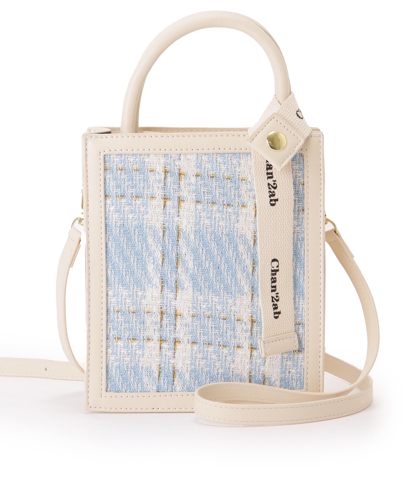 チェック柄 2WAY スクエア コンパクト ショルダーバッグ