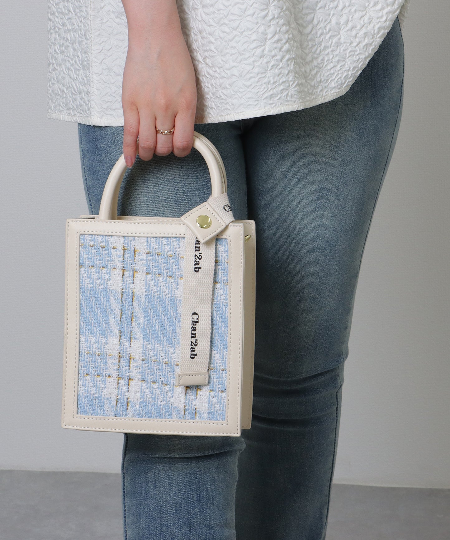 チェック柄 2WAY スクエア コンパクト ショルダーバッグ