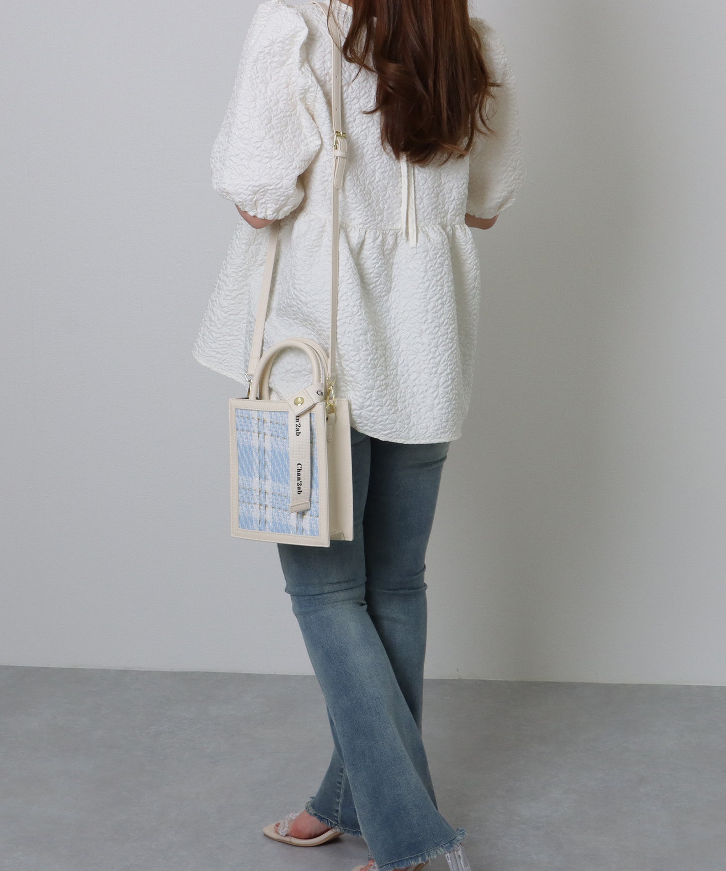 チェック柄 2WAY スクエア コンパクト ショルダーバッグ