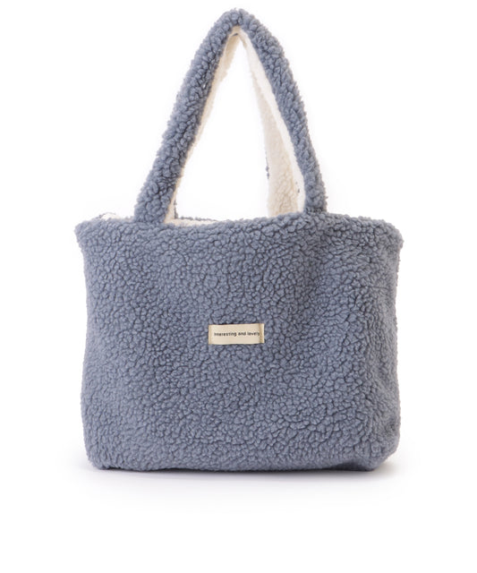 リバーシブル 配色 ソフト ボア トートバッグ