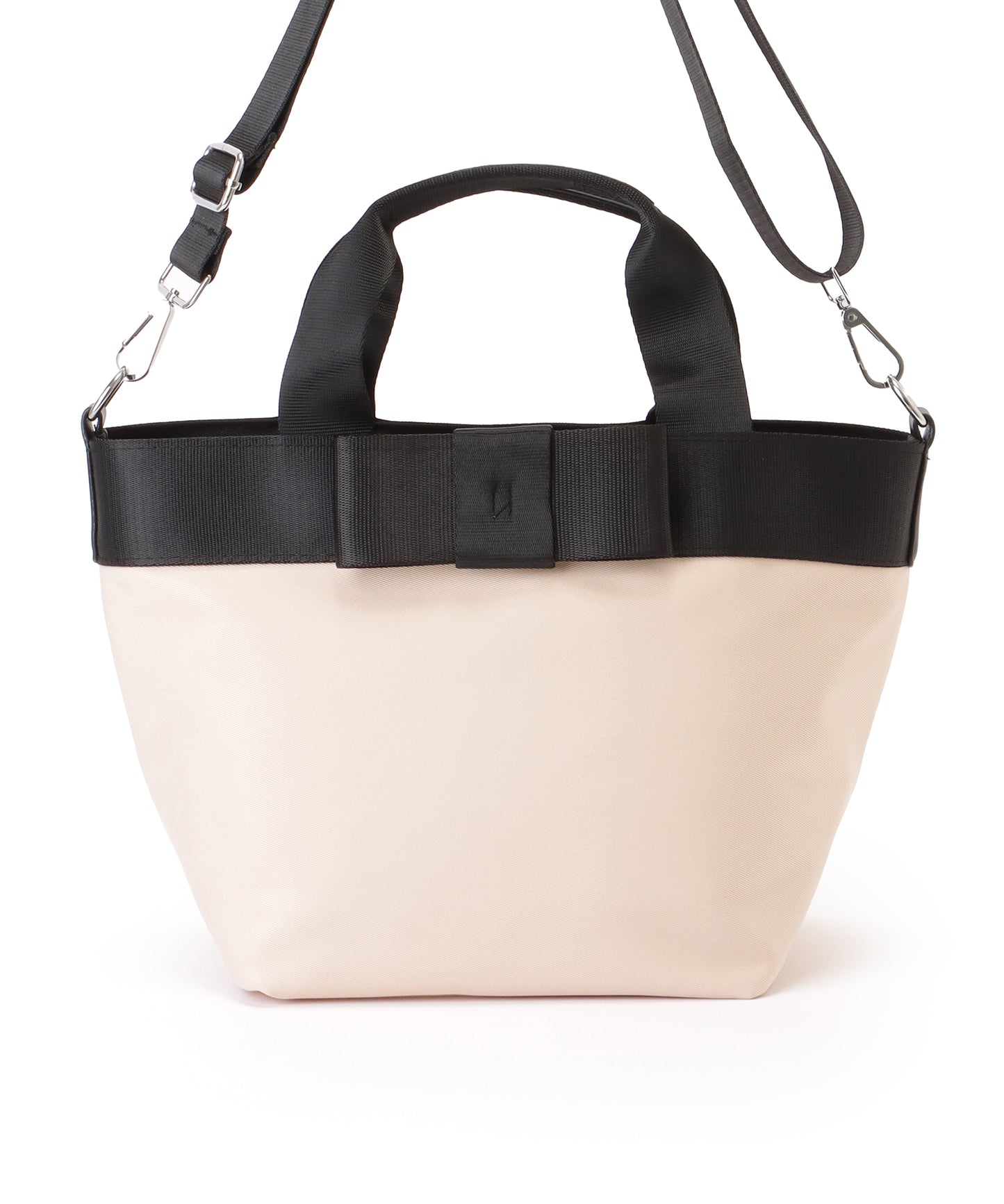 2WAY リボン付き 配色 ランチ トートバッグ