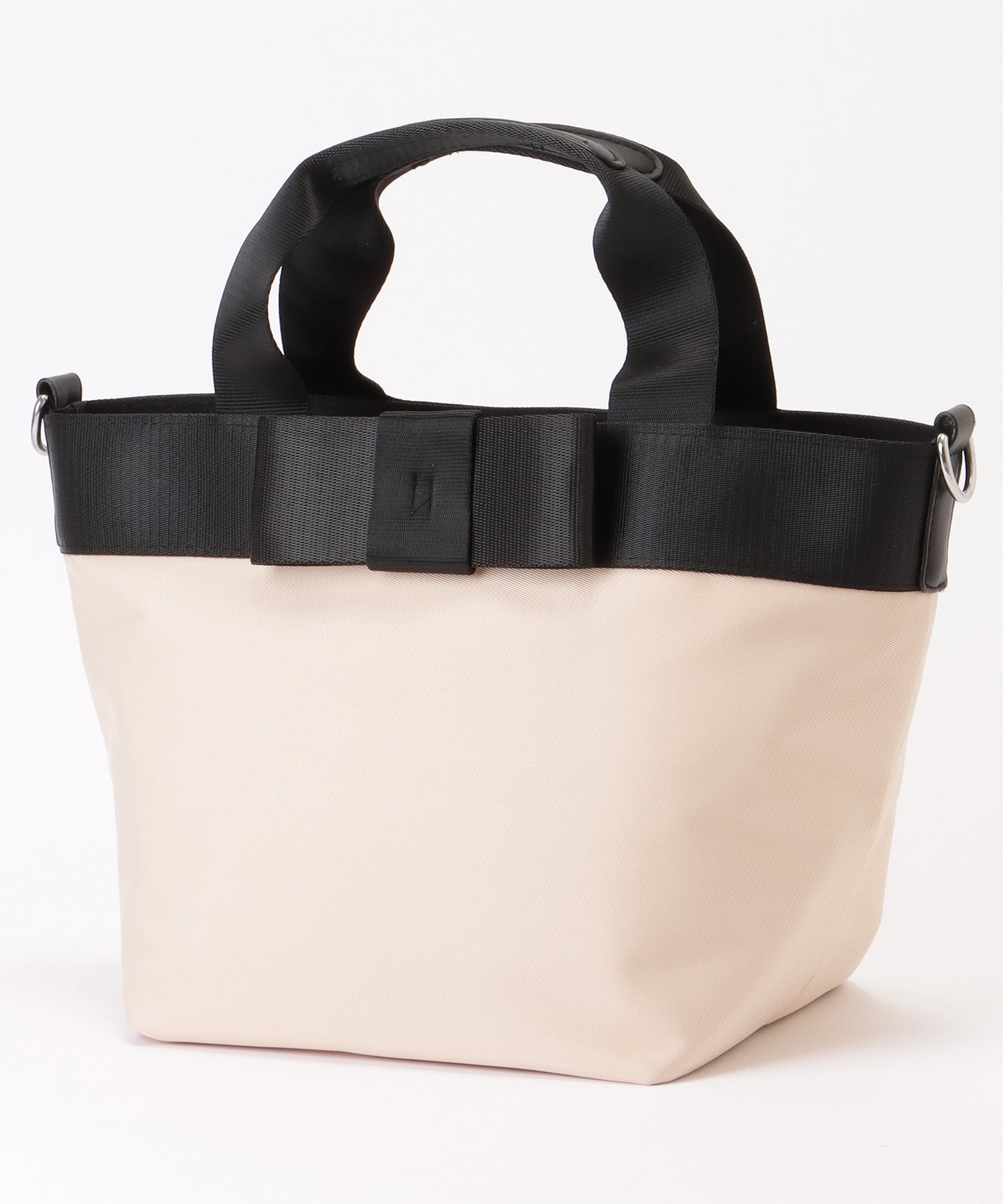 2WAY リボン付き 配色 ランチ トートバッグ