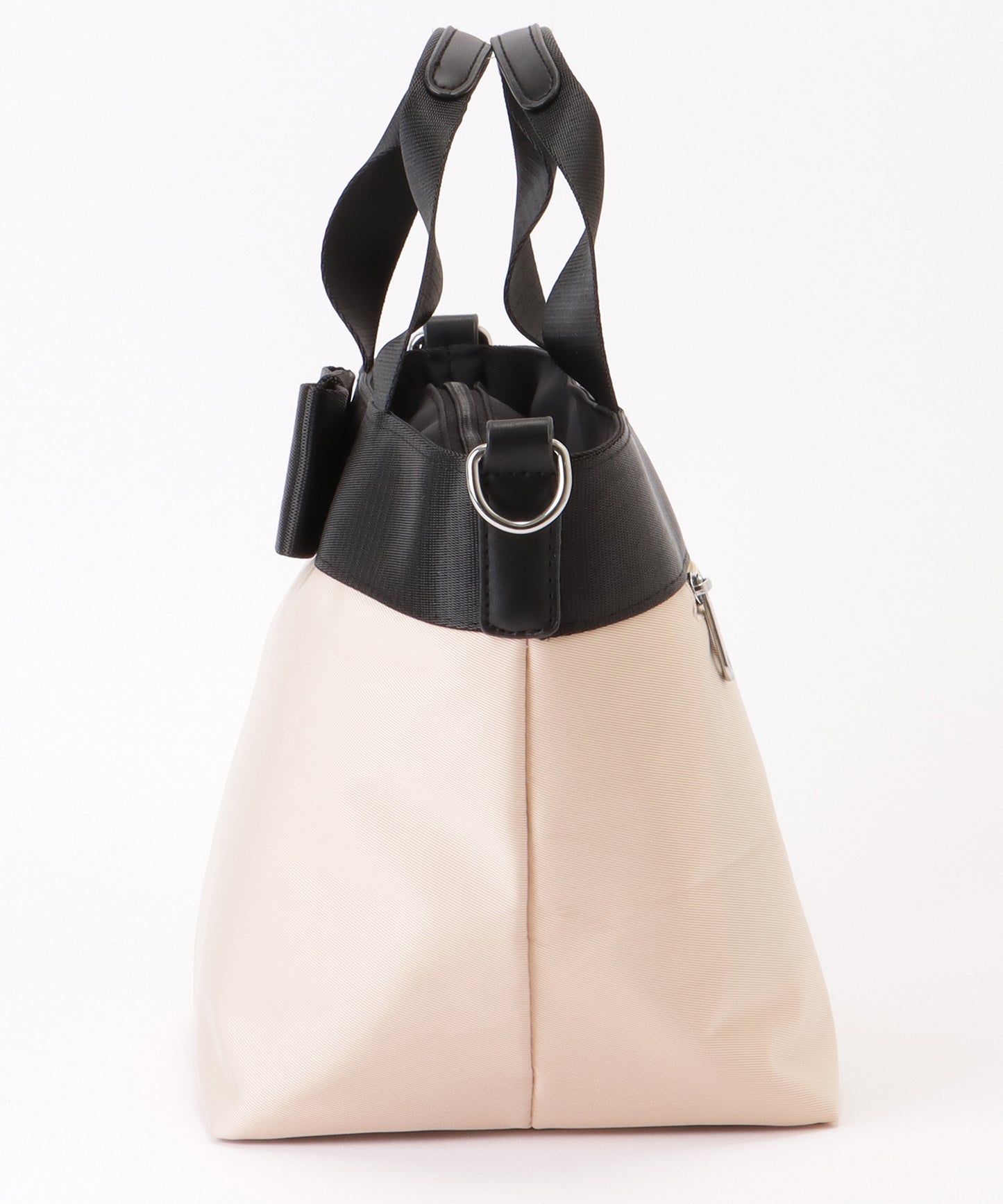 2WAY リボン付き 配色 ランチ トートバッグ